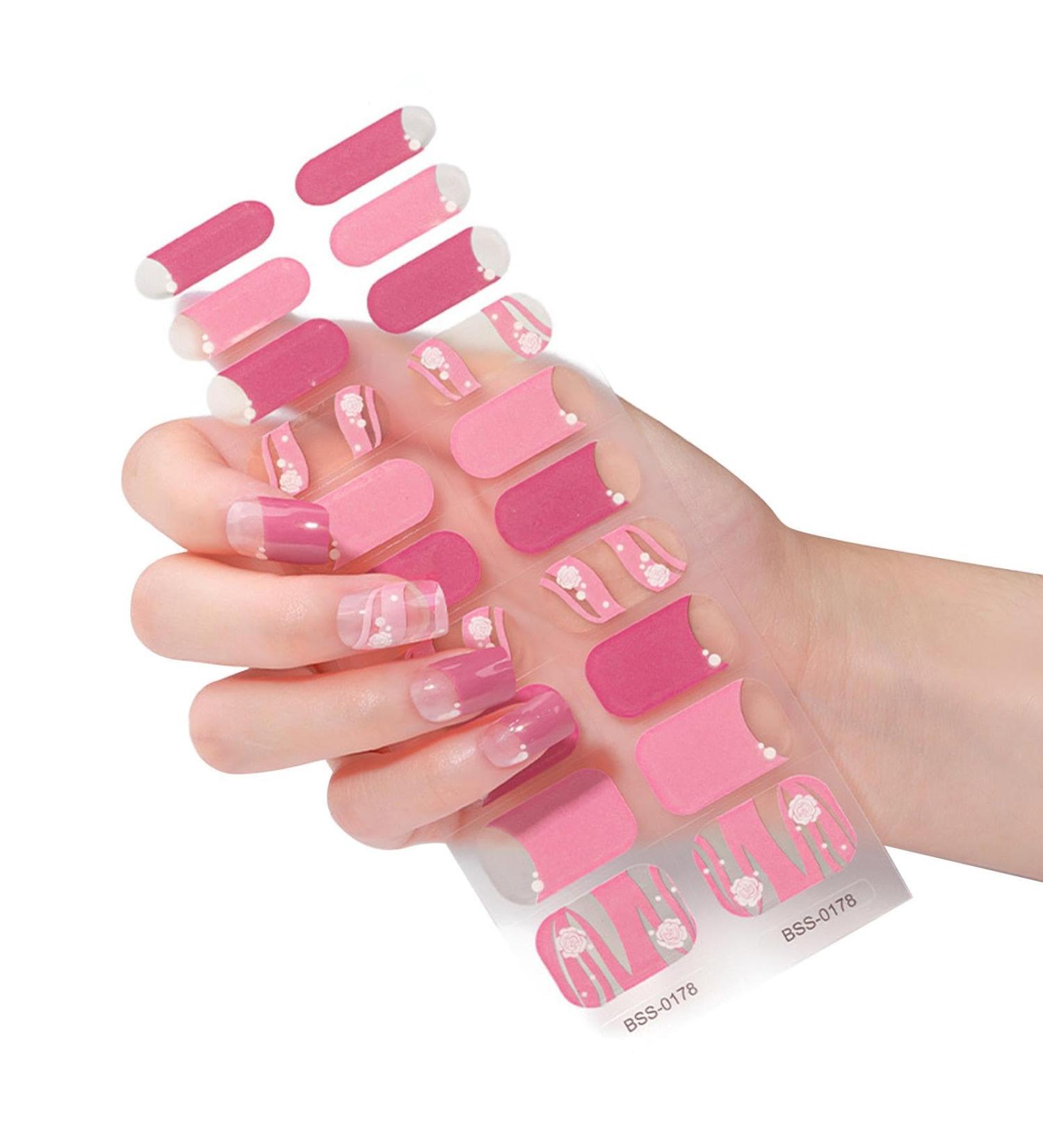 Gel Nail Strips Nail Polish Stickers - Semi-Cured Nail Wraps for Gel Polish - Gel Nail Strips Long Lasting Shiny Nail Strips Easy to Apply and Remove 0178 - Buy Online on GoSupps.com