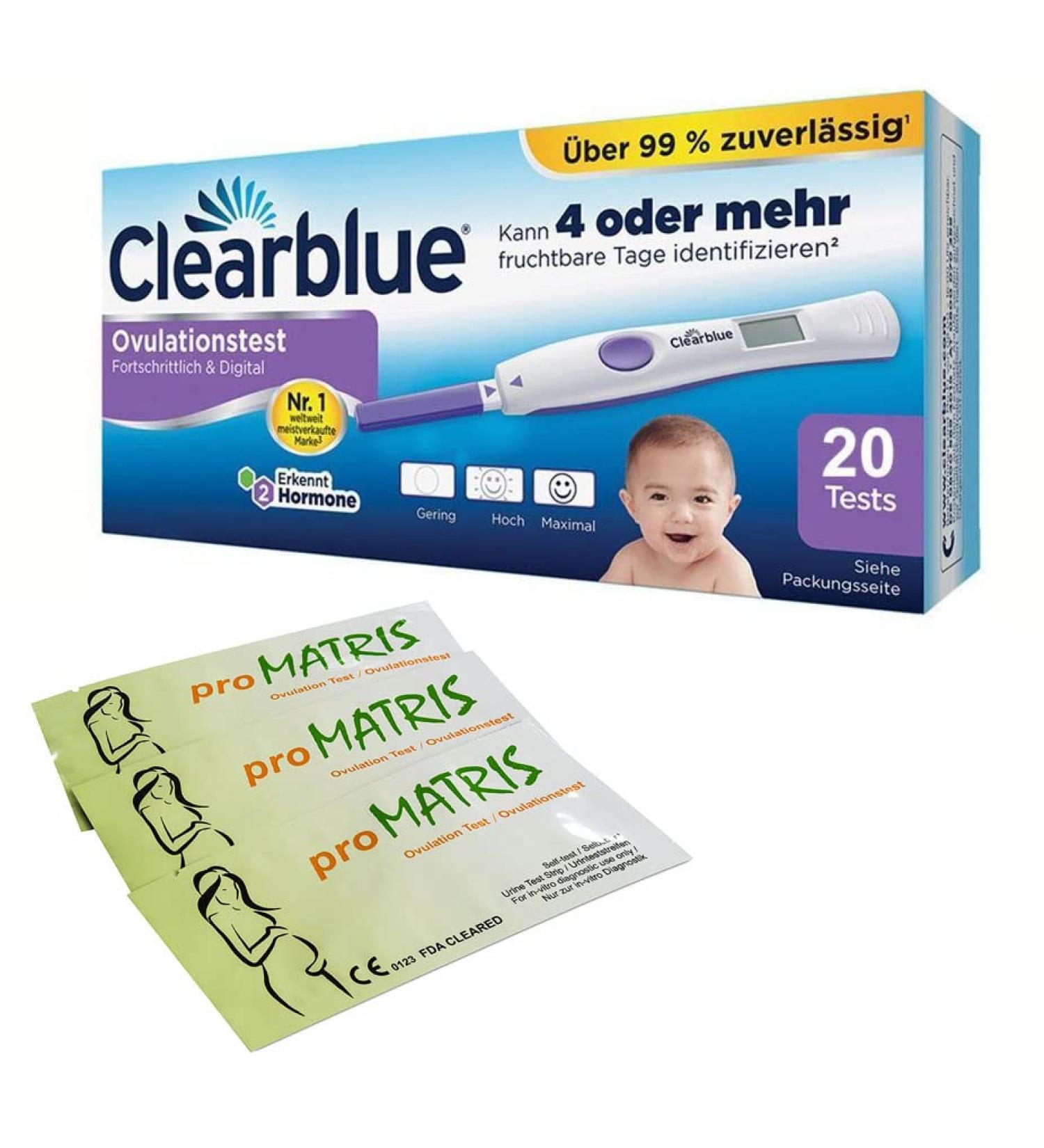Value Pack: 20 Clearblue Digital Ovulation Tests + 10 proMatris Ovulation Test Strips - Accurate 10 miu/ml LH Detection for Optimal Fertility - Buy Online on GoSupps.com