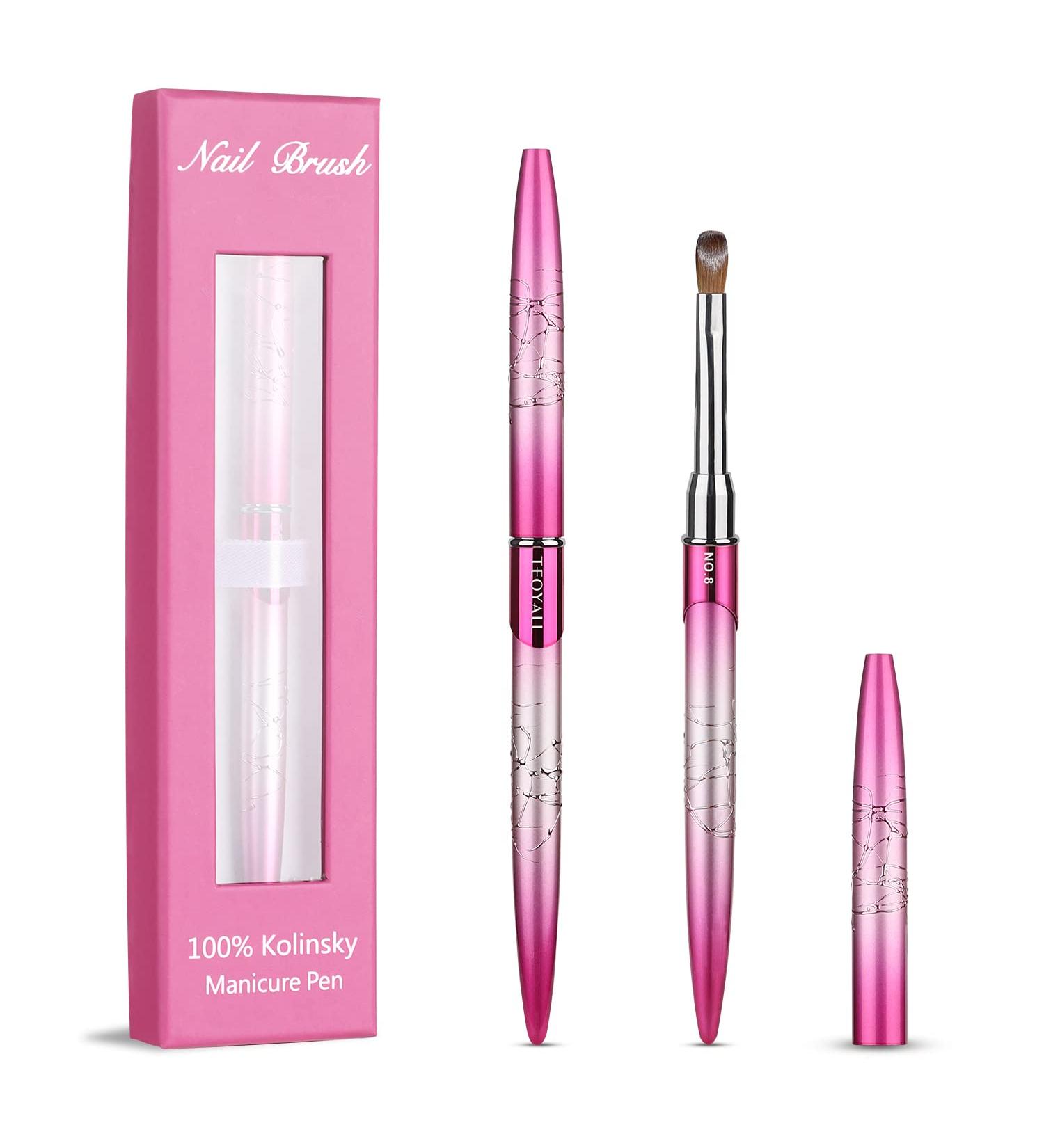 TEOYALL Kolinsky Acrylic Nail Brush Size 8 - Premium Pure Kolinsky Brush for Nails Extension & Carving - Ideal for Nail Salon & Home Use - Buy Online on GoSupps.com