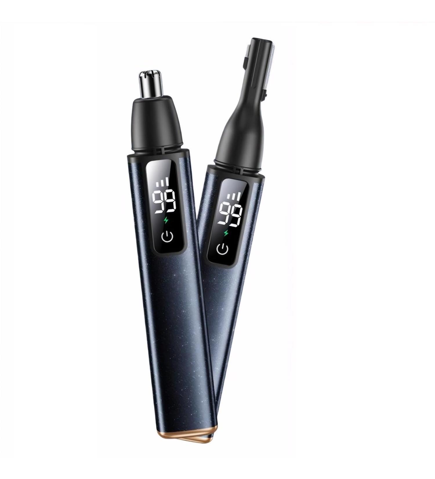 2-in-1 Electric Nose Hair Trimmer & Eyebrow Scissors - Fast Charging Stainless Steel Blade Intelligent Display - Ideal Face Razors for Men & Women (Gray - Buy Online on GoSupps.com