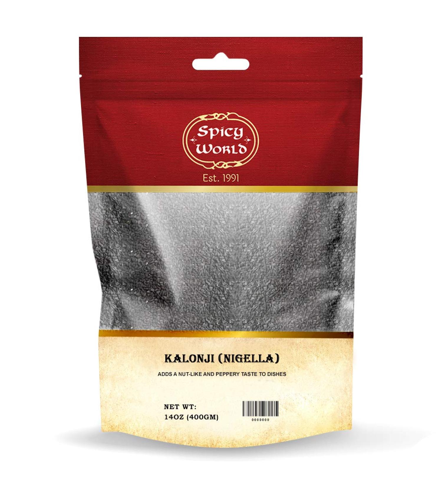 Kalonji Seeds 14 oz | Resealable bag | Whole Black Seed Nigella Sativa Black Cumin | by Spicy World