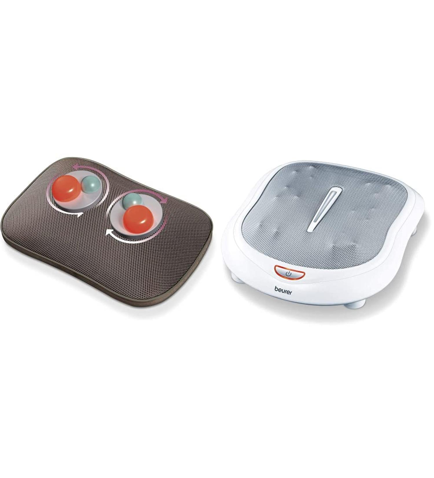 Beurer MG 147 & FM 60 Massage Cushions Bundle - Back-Neck Massager with Heat Function 4+18 Heads & Hand Switch - International Shipping - Buy Online on GoSupps.com