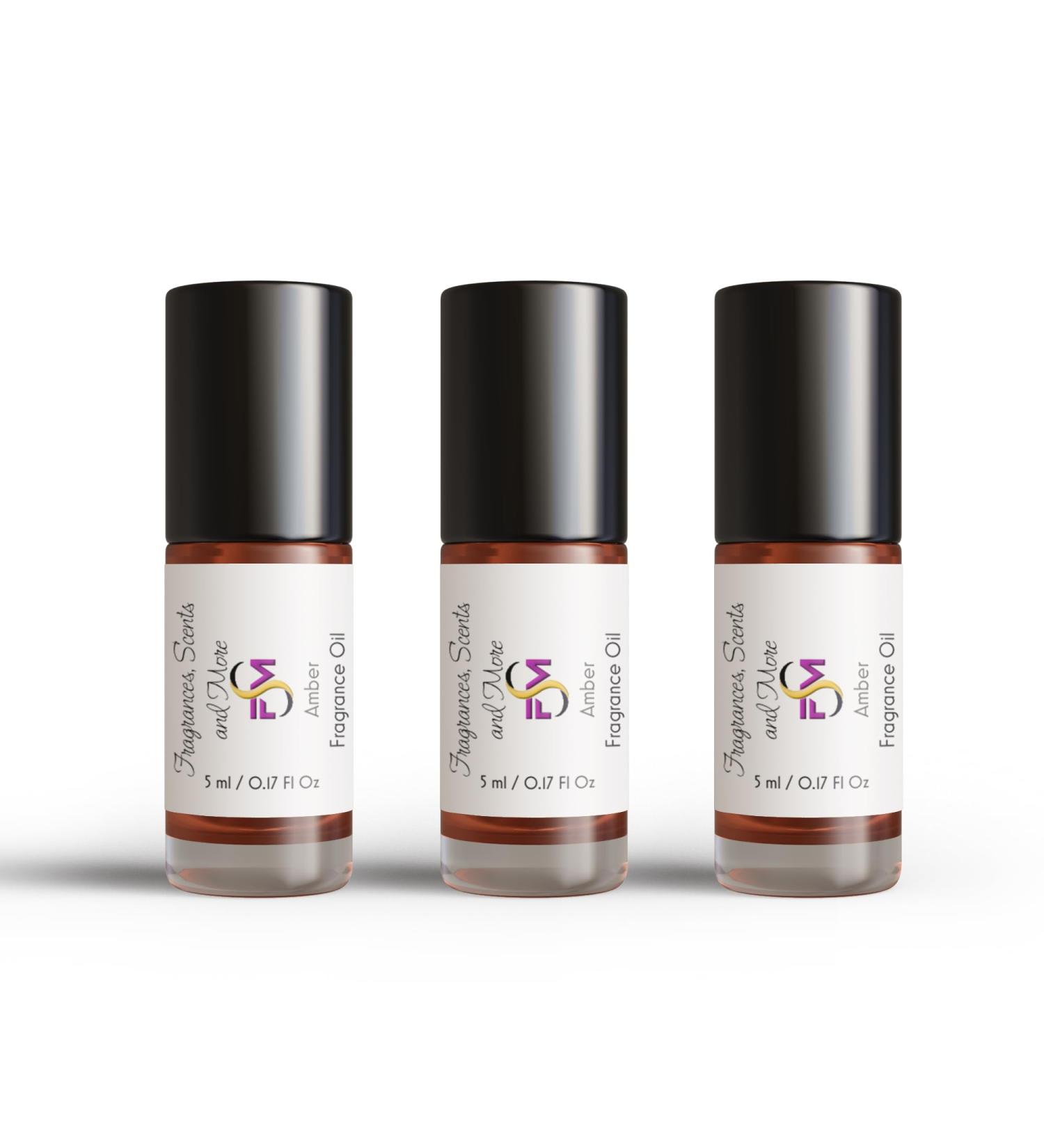 Amber Fragrance Oil - 3 Bottles 0.17 Fl Oz Glass Roll On (5ml) 0.17 Fl Oz (Pack of 3) - Buy Online on GoSupps.com