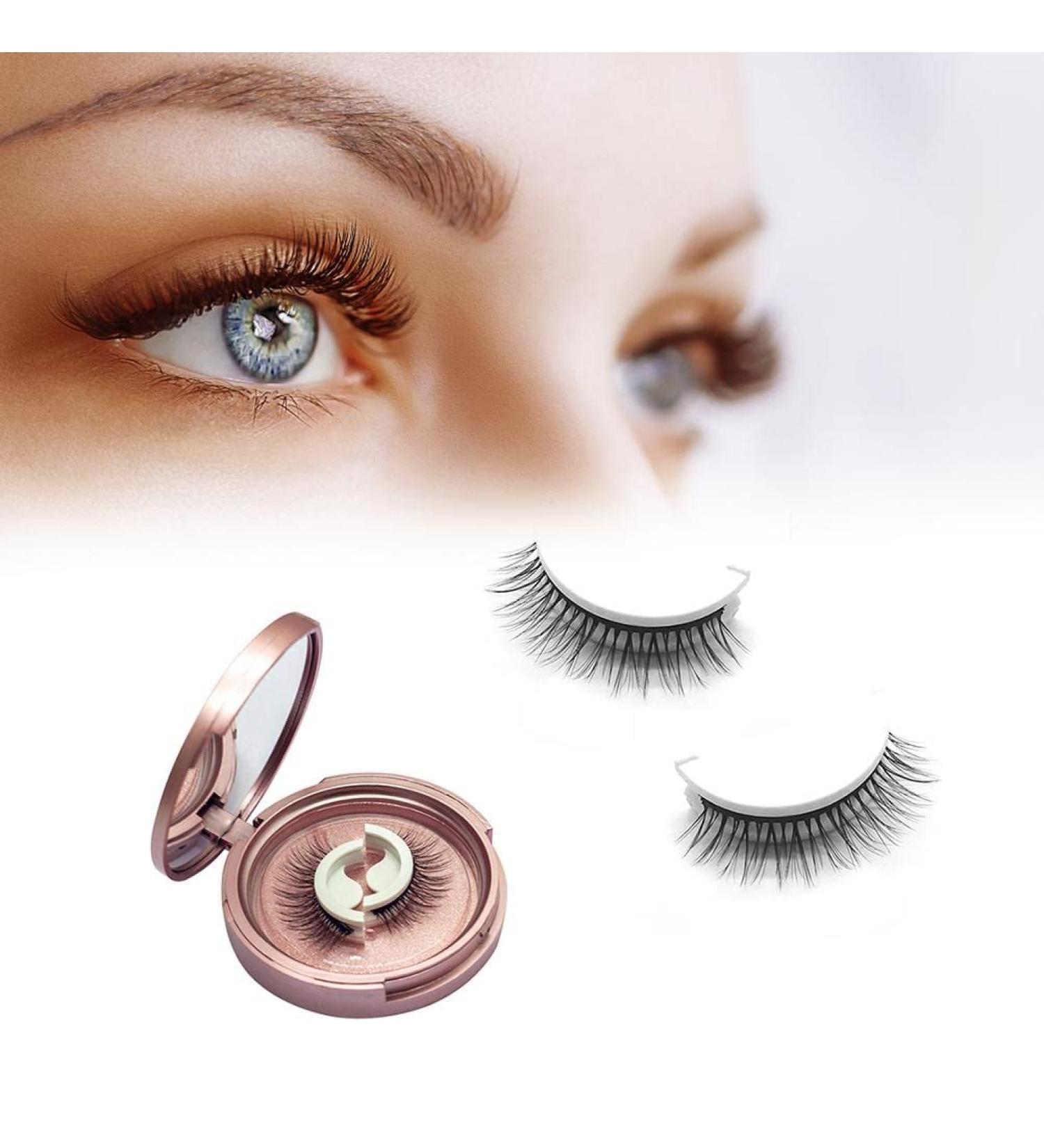 Self-Adhesive Eyelashes - Reusable & Glue-Free Natural Fluffy False Lashes | Easy to Wear Makeup - Buy Online on GoSupps.com