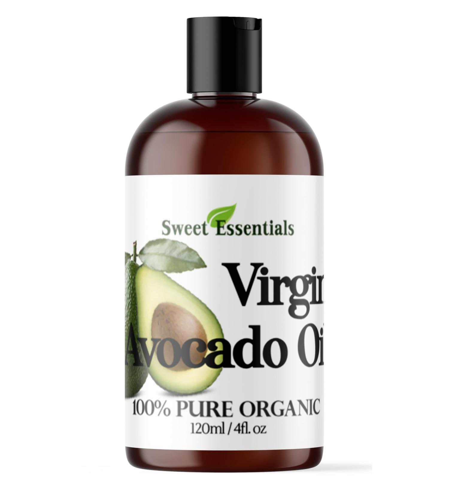 Sweet Essentials Organic Unrefined Virgin Avocado Oil 4oz - 100% Pure NON-GMO Cold Pressed Imported from Italy - Food Grade Green Oil - Buy Online on GoSupps.com