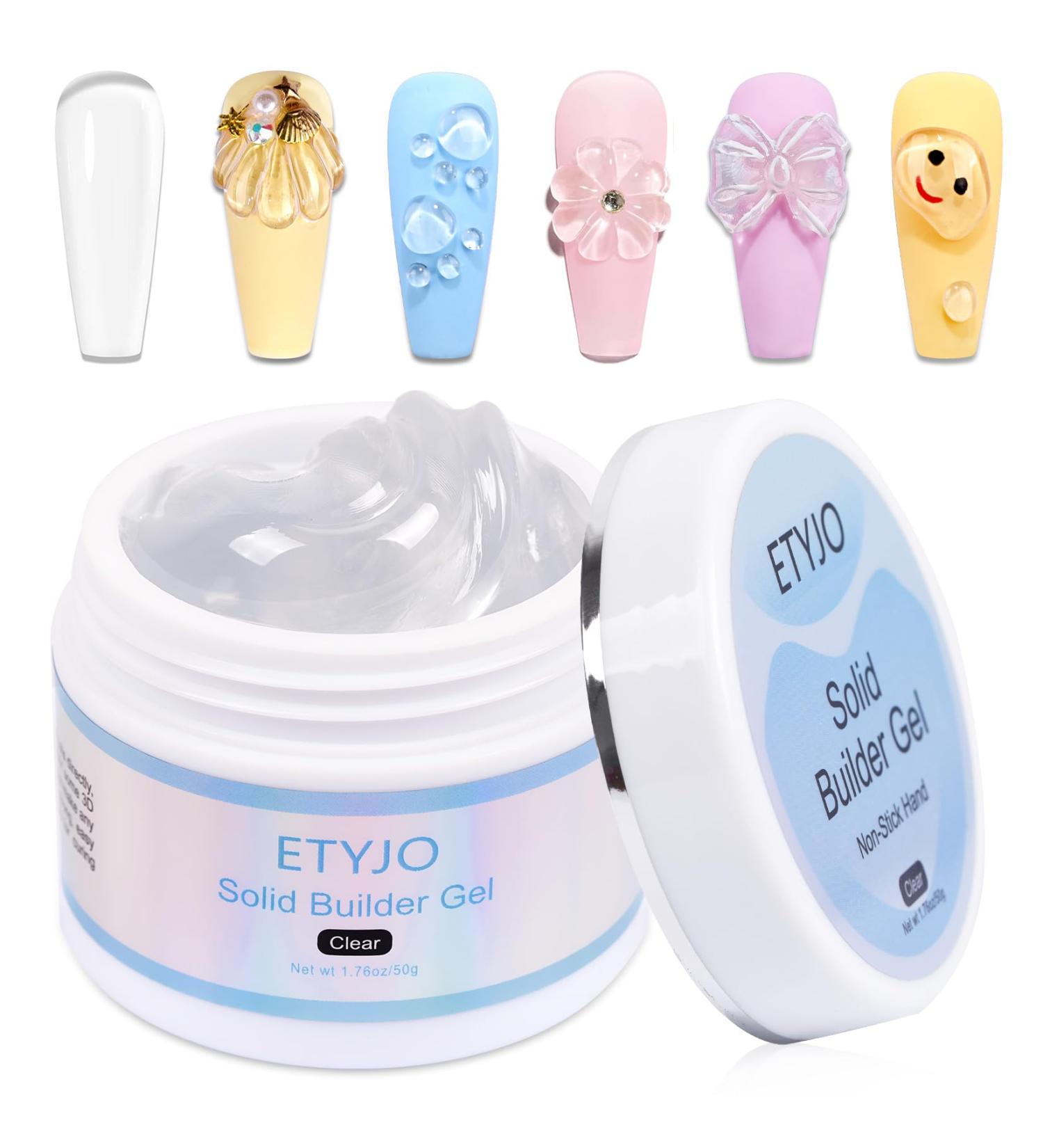 Solid Gel Builder for Nails - 50g Clear Non-Stick 3D Carving Gel for Nail Art & Nail Extensions | UV Home DIY Salon Quality - Buy Online on GoSupps.com