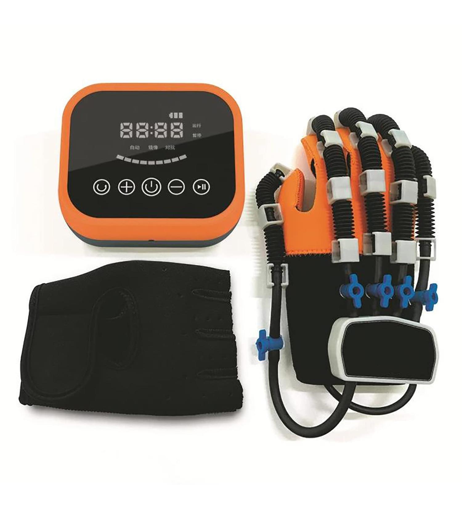 BTAISYDE Hand Function Rehabilitation Robot Gloves Finger Training Stroke Hand Splint Finger Orthosis for Long-Term Relief Finger Cramps Left Large