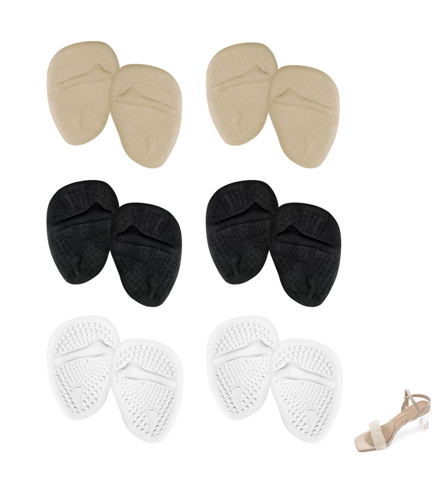 High Heel Comfort Pads - 6 Pairs Silicone Metatarsal & Forefoot Cushions for Women | Non-Slip Ball of Foot Inserts - Buy Online on GoSupps.com