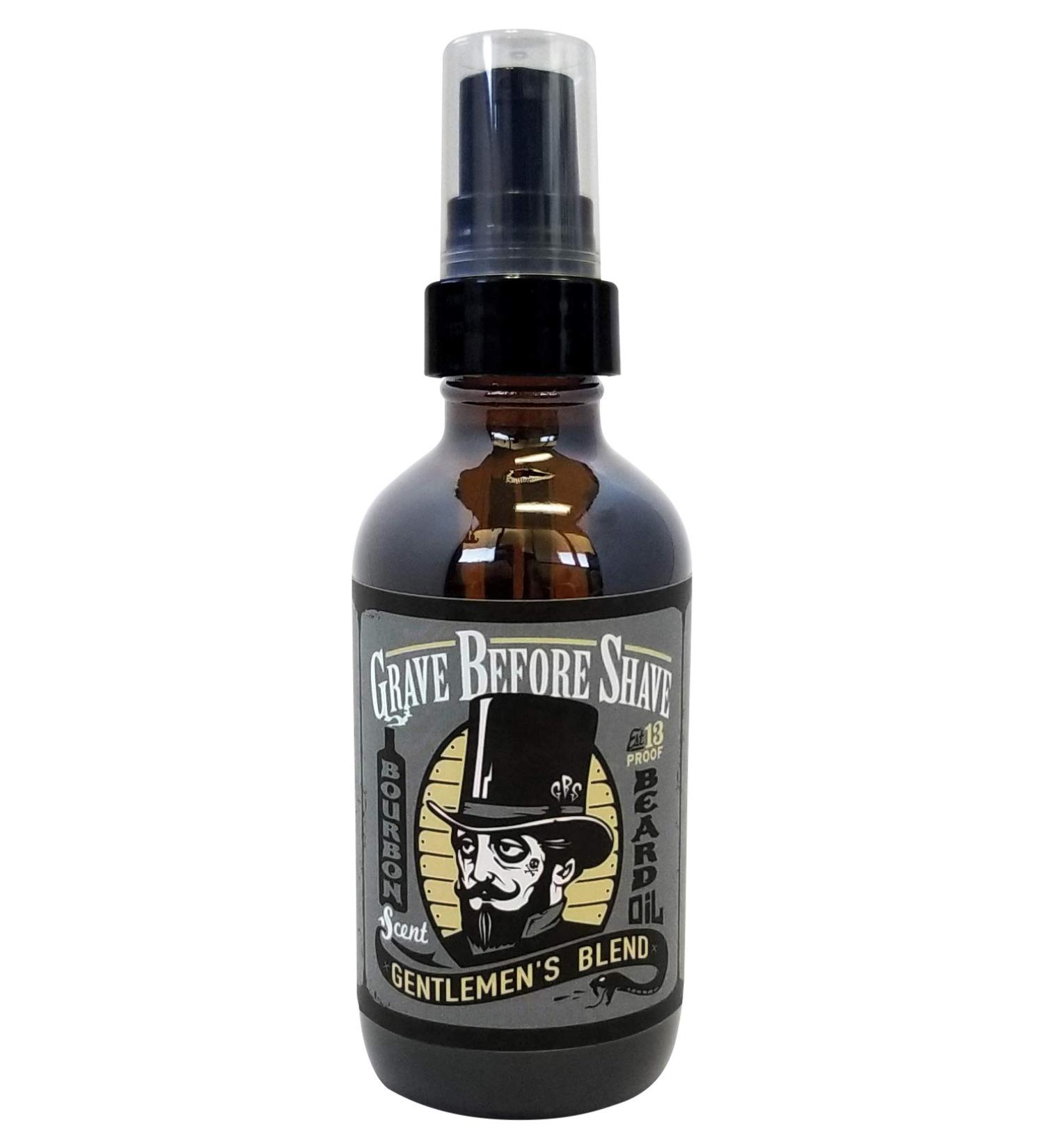 GRAVE BEFORE SHAVE Gentlemen's Blend Beard Oil 4 oz - Bourbon & Sandalwood Scent - Buy Online on GoSupps.com