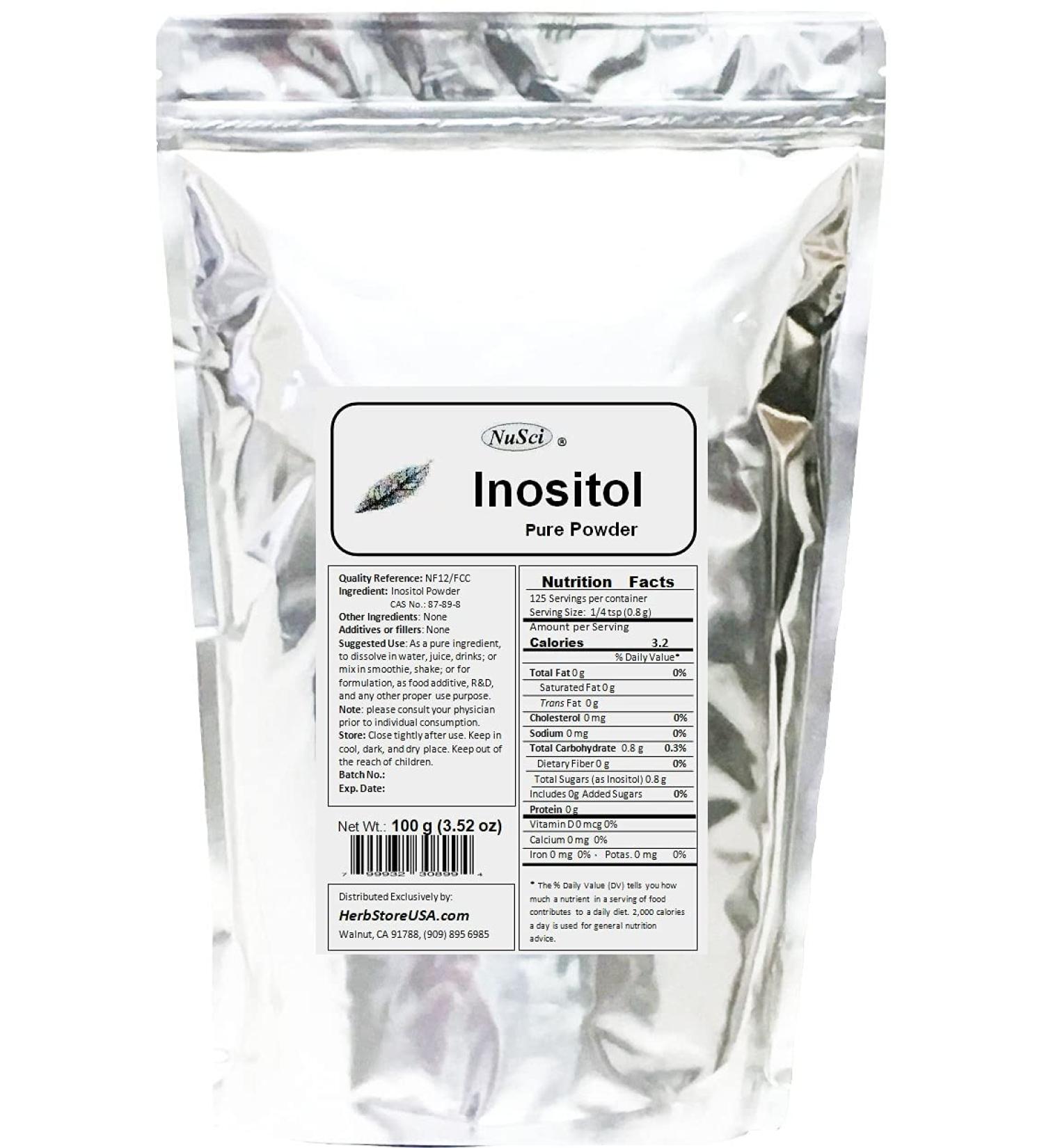 NuSci Inositol Bulk Pure Powder NF12 & FCC Quality Standard (100g (3.52 oz)) - Buy Online on GoSupps.com
