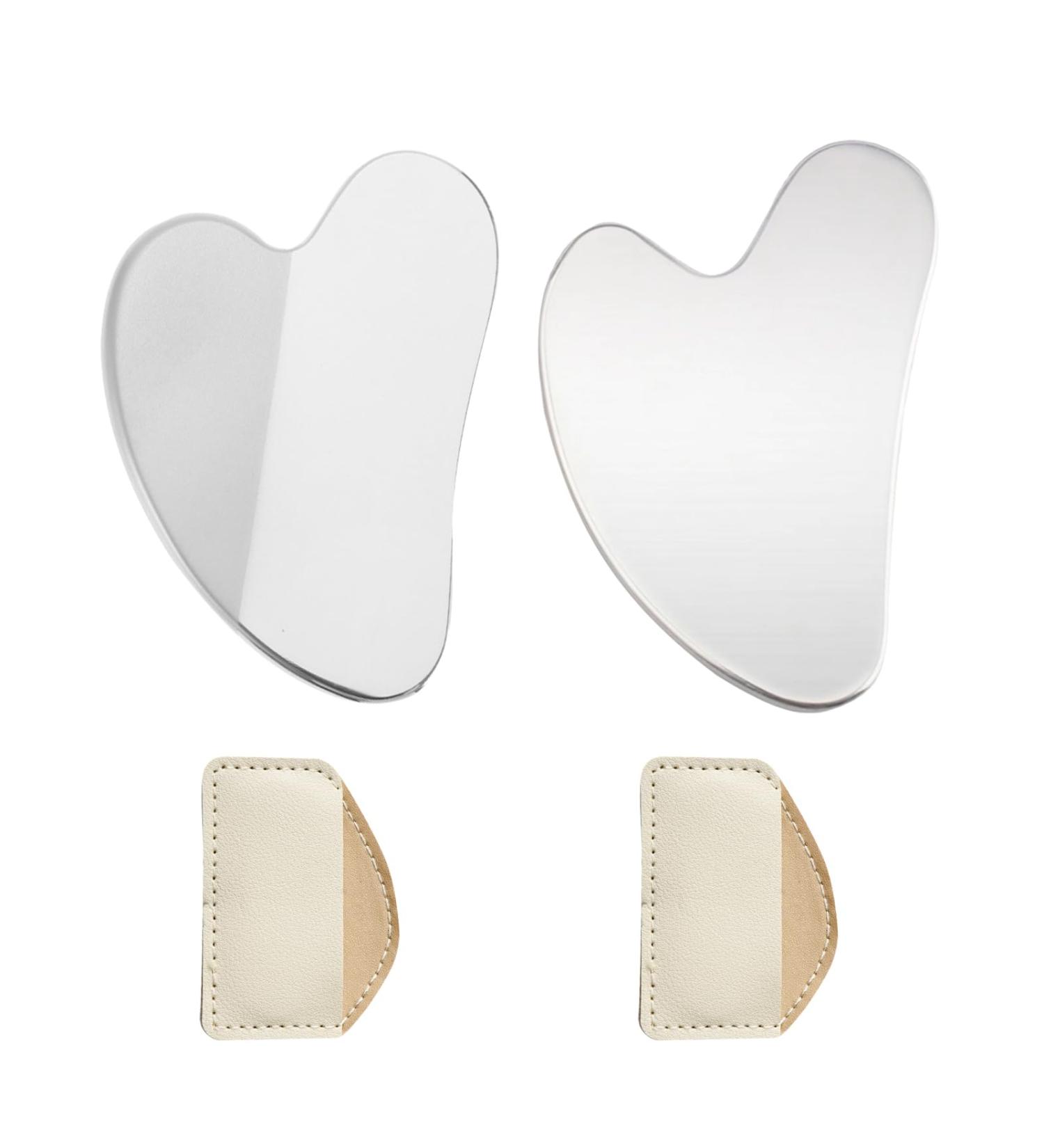 4-Part Stainless Steel Gua Sha Set | Terahertz Facial Tools for Face Eyes Neck & Body Massage - Buy Online on GoSupps.com