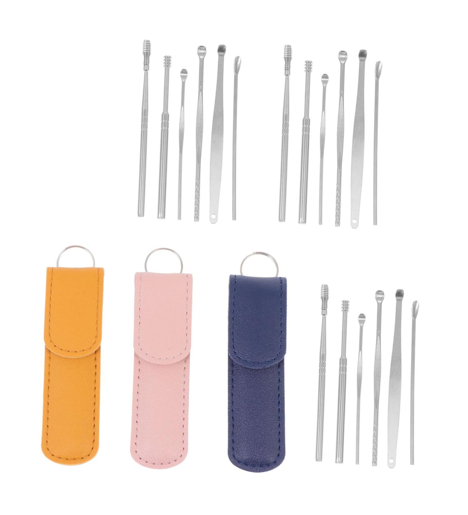 MAGICLULU 3 Sets Stainless Steel Ear Picking Tools | Safe Earwax Removal Ear Picks & Ear Swabs | Healthy Ear Cleaning Kit - Buy Online on GoSupps.com