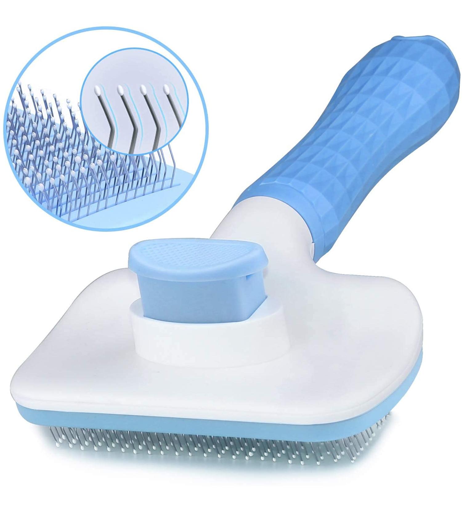 TIMINGILA Self Cleaning Slicker Brush for Dogs and Cats - Pet Grooming Tool for Undercoat, Shedding, Mats, Tangled Hair, Dander - Massages, Improves Circulation - Blue - Buy Online on GoSupps.com