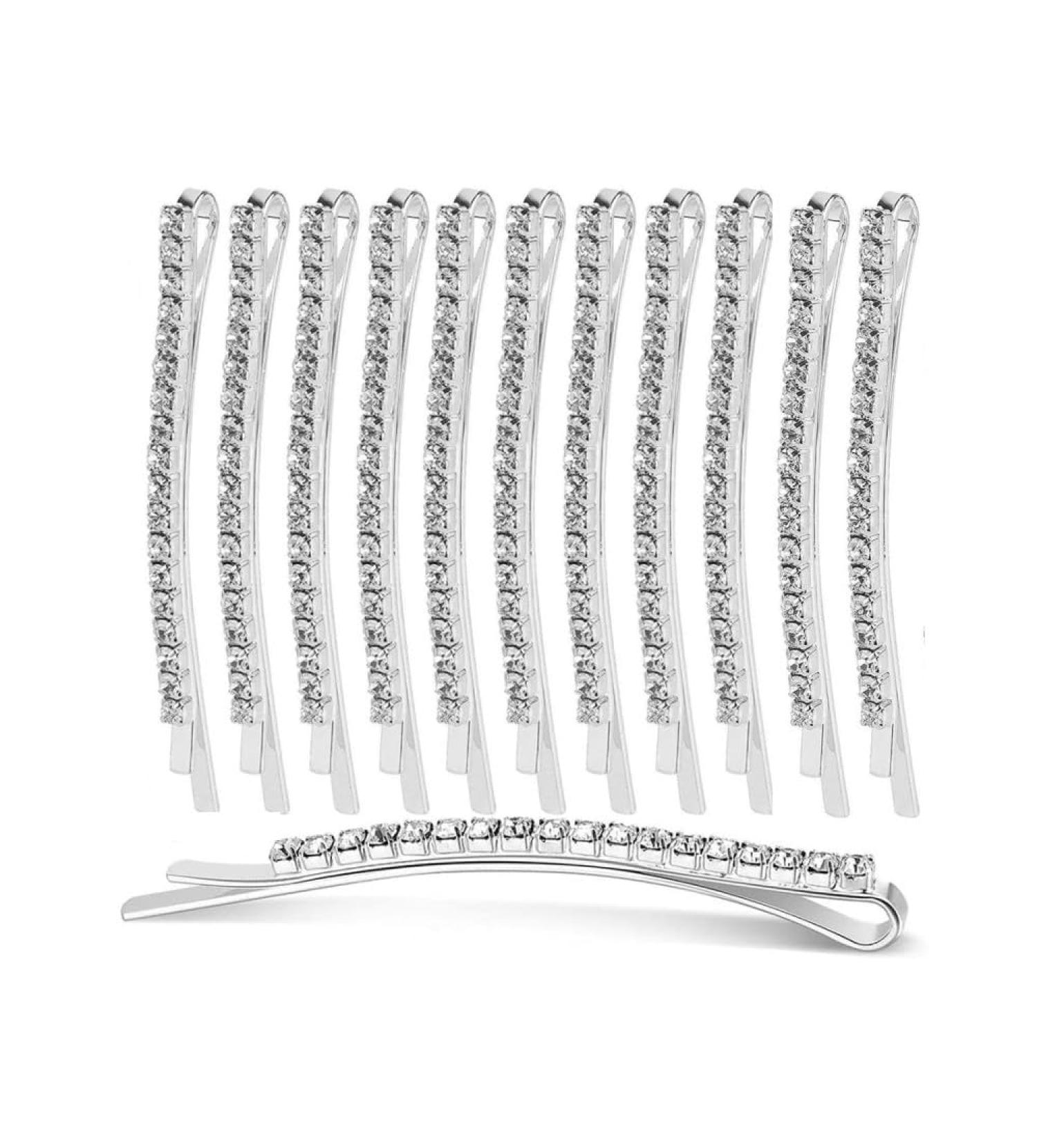 Changyeah 12 Pieces Hair Pins Crystal Hair Pins Rhinestone Hair Clips Hair Clips Hair Pins for Women Silver - Buy Online on GoSupps.com