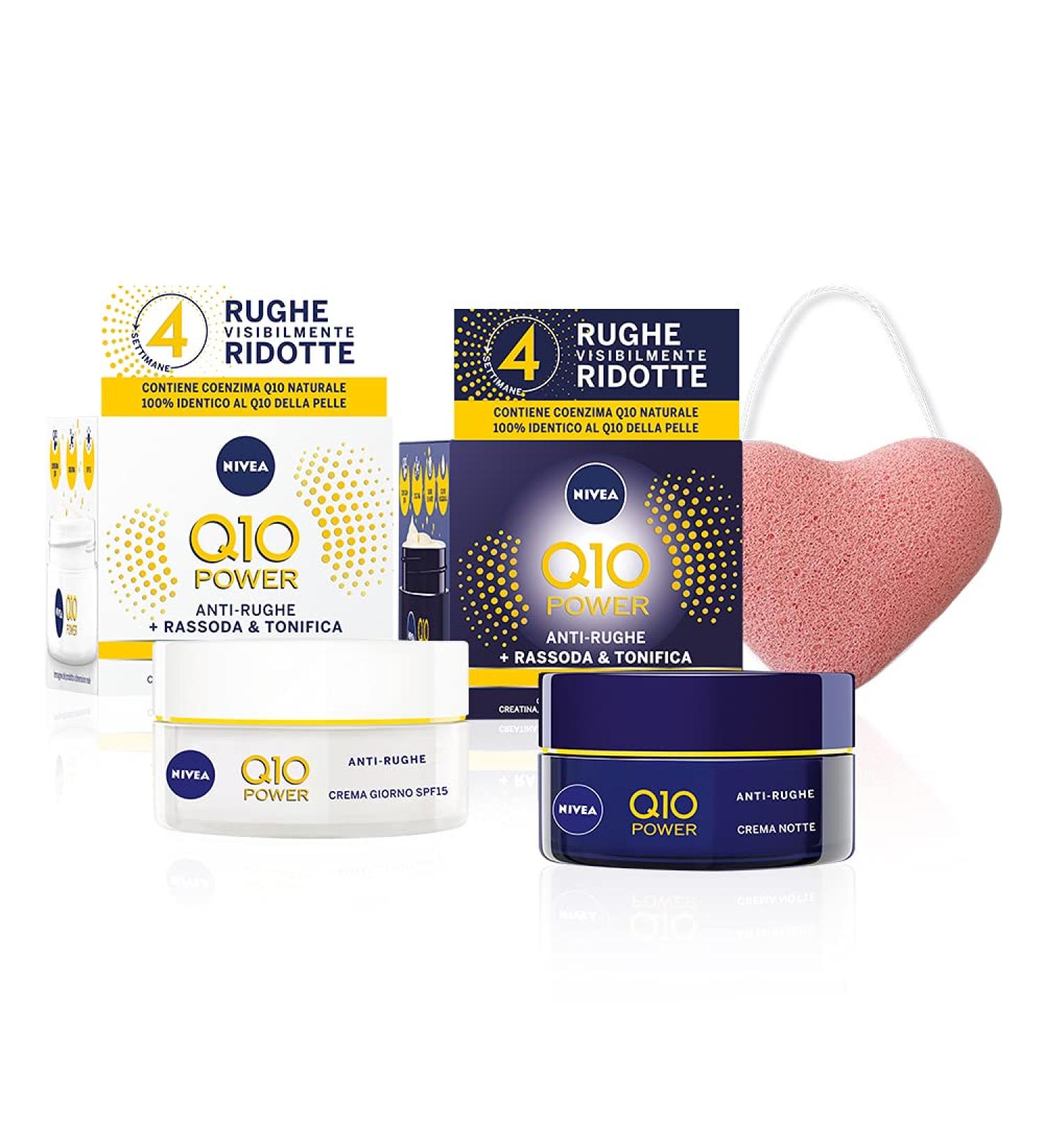  NIVEA NIVEA Q10 Anti-Wrinkle Power Set Skincare with Extra Firming Anti-Wrinkle Day Face Cream 50ml and Extra Regenerating Night Face Cream 50ml NIVEA Soft Moisturizing Cream for Body Face and Hands 25g - Buy Online on GoSupps.com