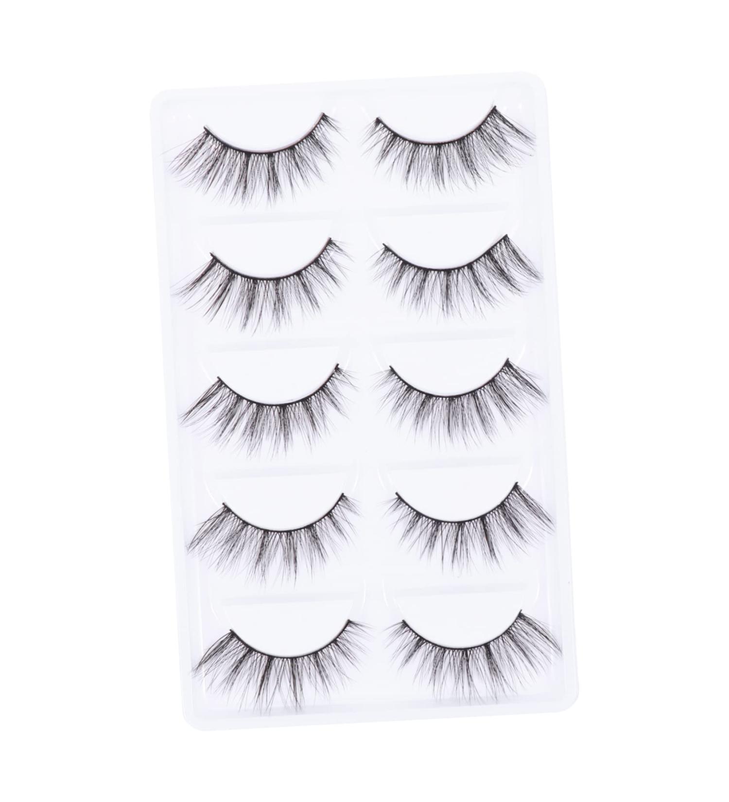 minkissy 5 Pairs False Eyelashes Eyelash Make up Tool Glue False Lashes Makeup Eyelashes Beauty Tool Puppy Ear Headband Fluffy Volume Lashes Soap Tin 3d Makeup Tools Cross Artificial Fiber - Buy Online on GoSupps.com