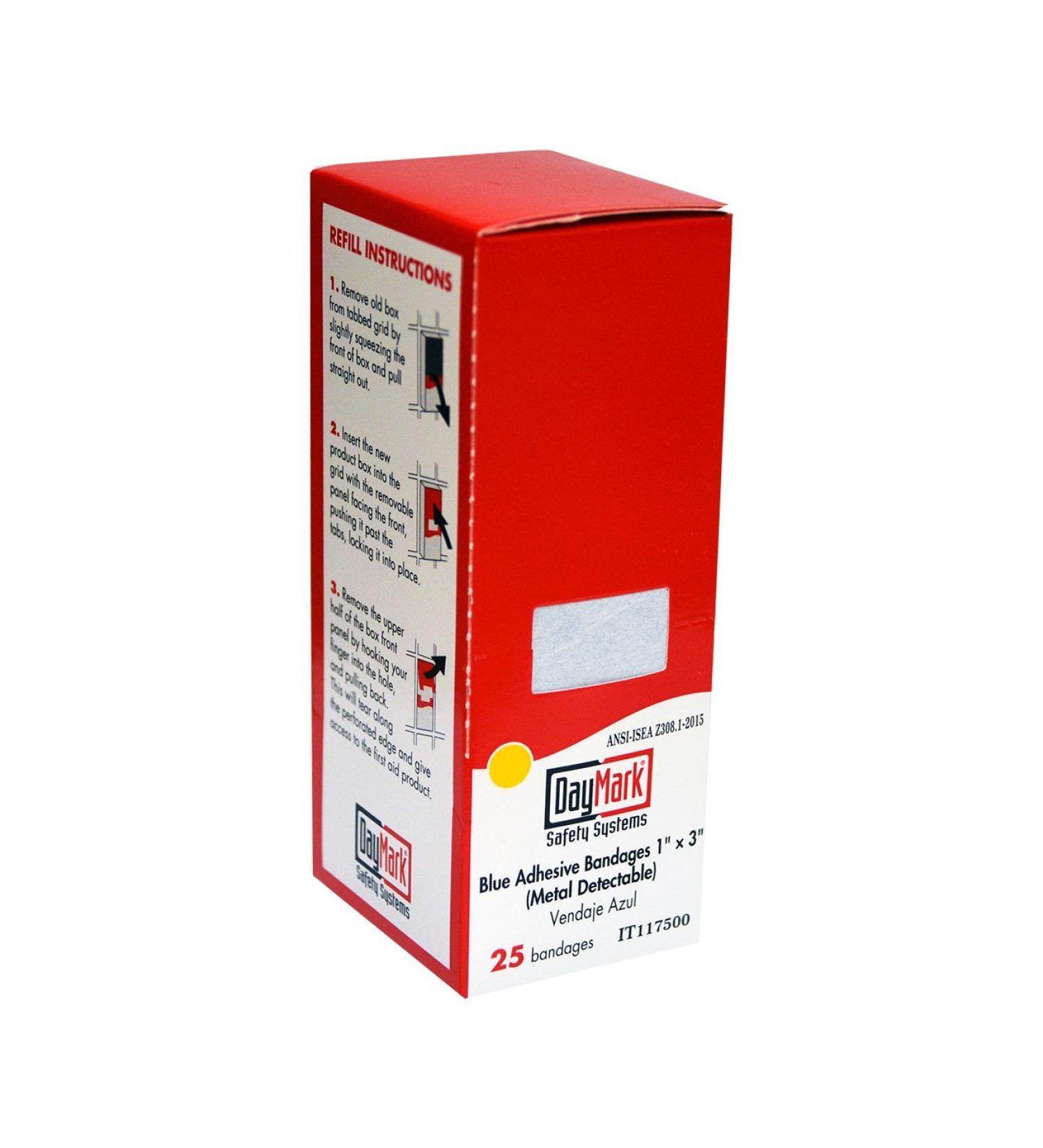 DayMark IT117500 Safety Applied Blue 1x 3 Adhesive Bandage (25/Box) Refill 1x 3 Adhesive Bandage Refill