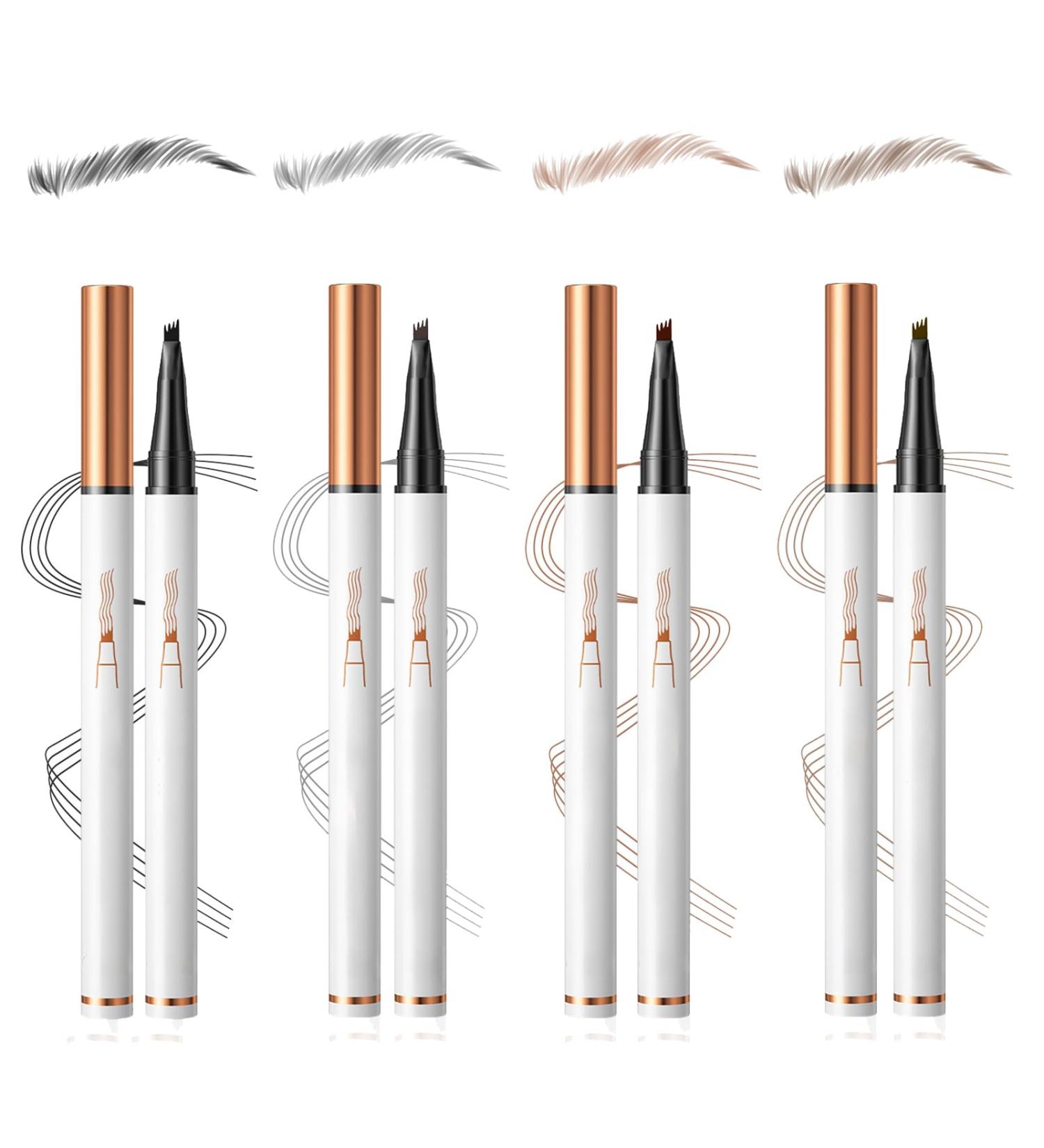 3D Microblading Eyebrow Pencil with 4 Fork Tip 2024 New Magic Eyebrow Pencil Contouring Pen Natural Makeup Fine Stroke Long-Lasting Waterproof Eyebrow Pencil Stay on All Day (4PCS-Mix) - Buy Online on GoSupps.com