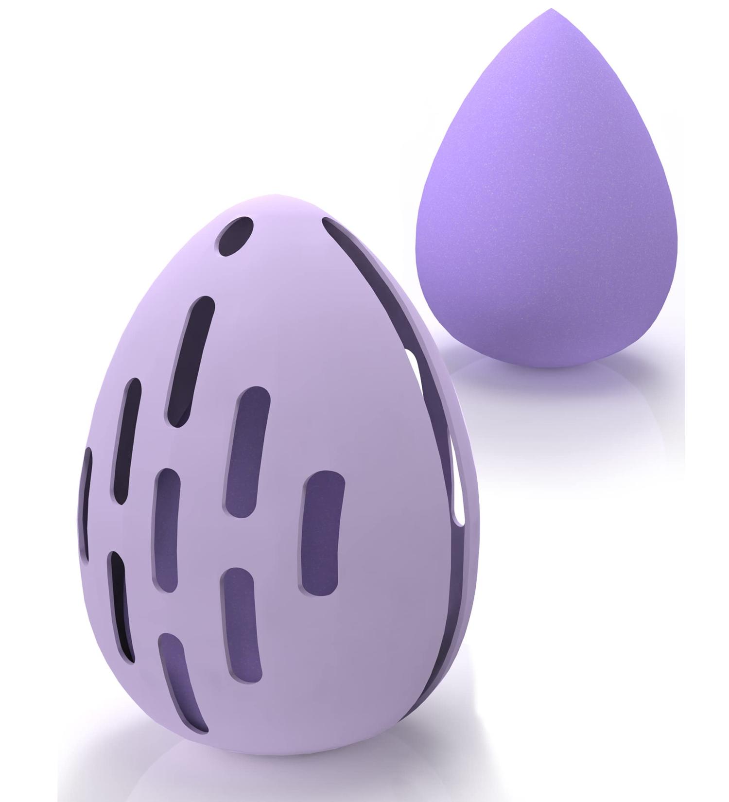 Silicone Double-sided Breathable Beauty Blender Holder - Purple | Shatterproof Makeup Sponge Case | Travel Essentials for Women - Buy Online on GoSupps.com