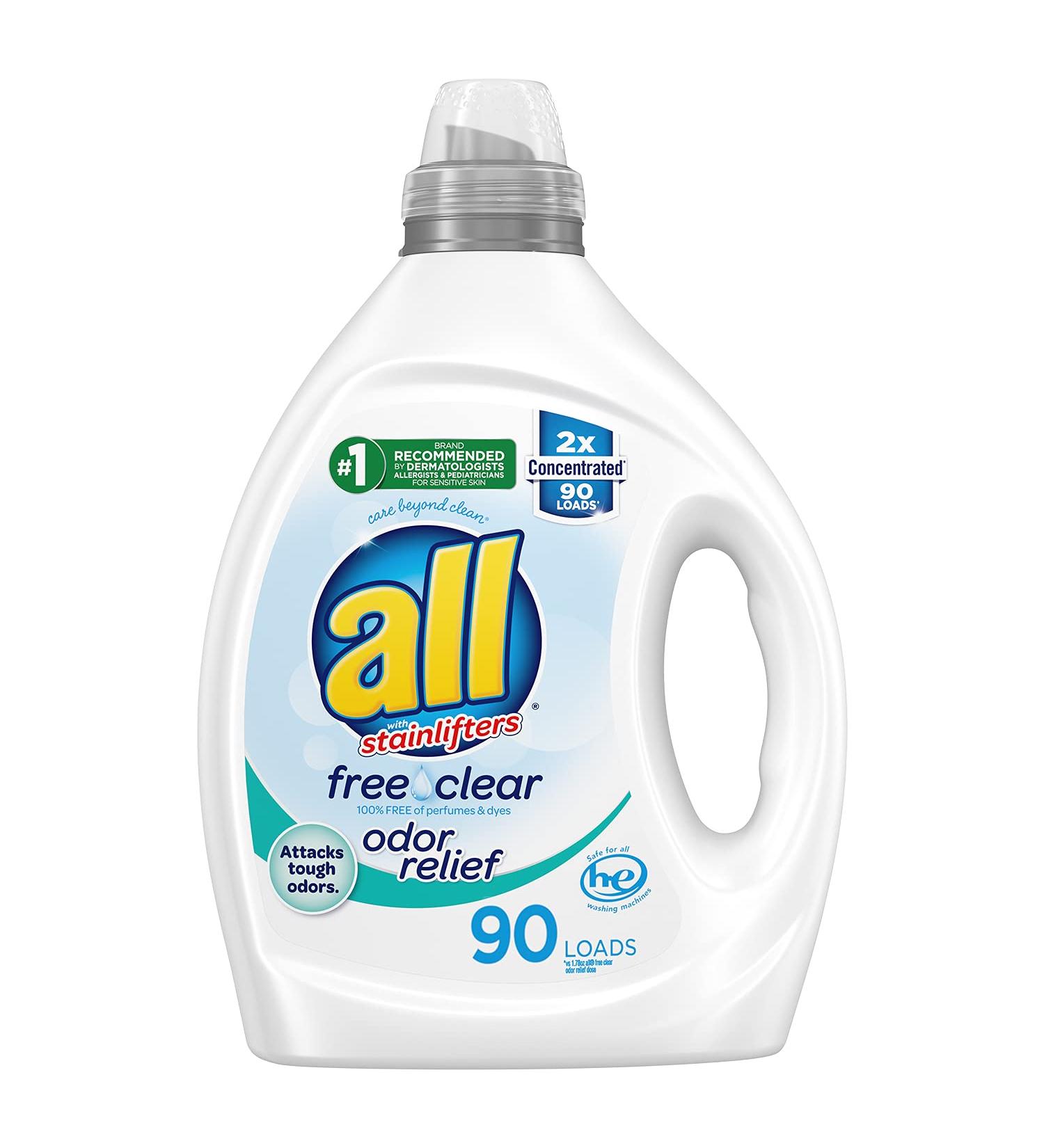 all Free Clear 2X Concentrated Laundry Detergent for Sensitive Skin - 90 Loads, 80.1 Fl Oz - Buy Online on GoSupps.com