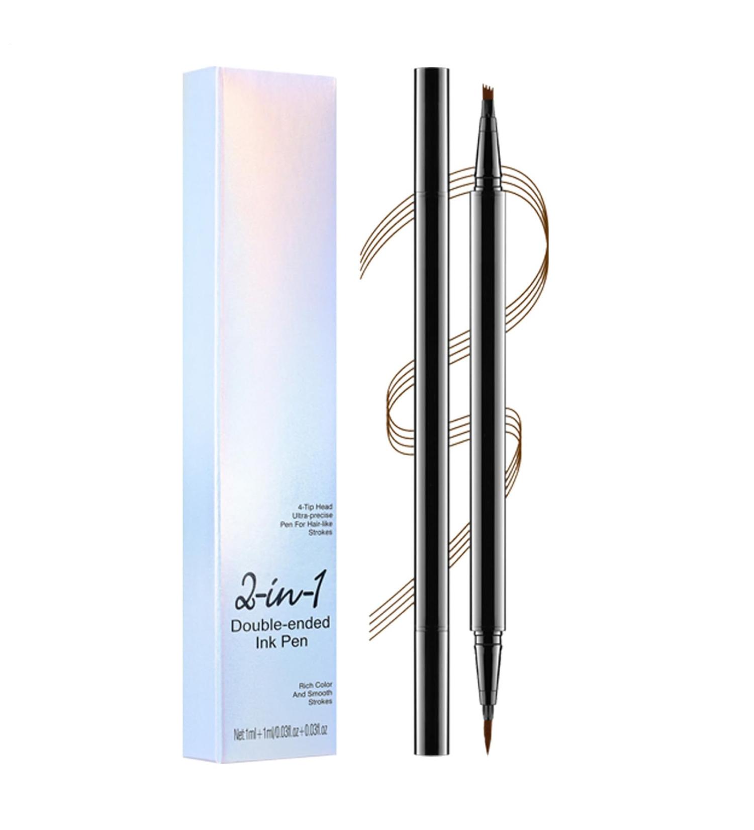 Double Eyebrow Micro Crease Pencil Liquid Eyebrow Pen Liquid Eyebrow Pen Waterproof Sweatproof Nontangle Fourpointed 2 - Buy Online on GoSupps.com