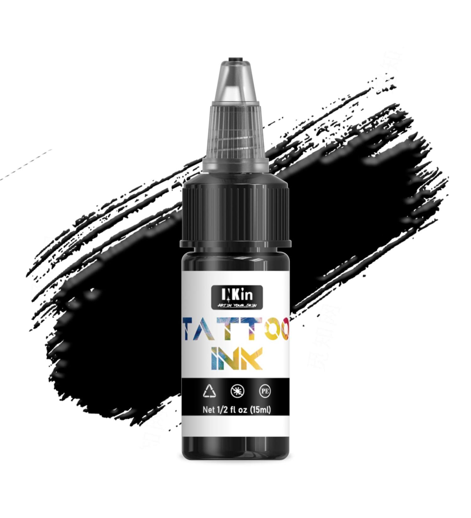  INKin INKin Black Tattoo Ink 15ml - Professional accessory for nourishing and shading - Permanent black ink for tattoo artists - Buy Online on GoSupps.com
