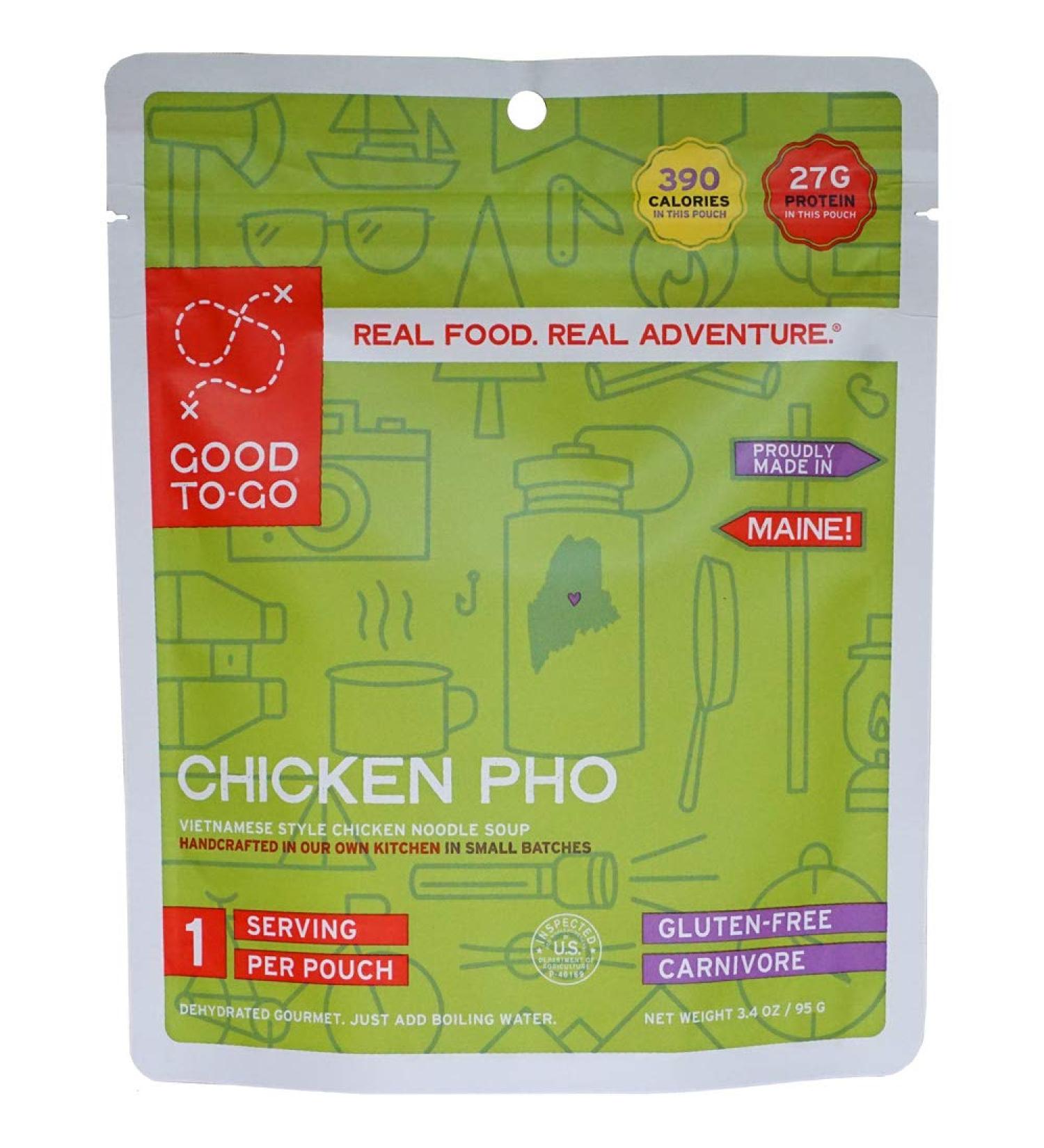 GOOD TO-GO Chicken Pho - Dehydrated Backpacking & Camping Food | Lightweight Single Serving - Buy Online on GoSupps.com