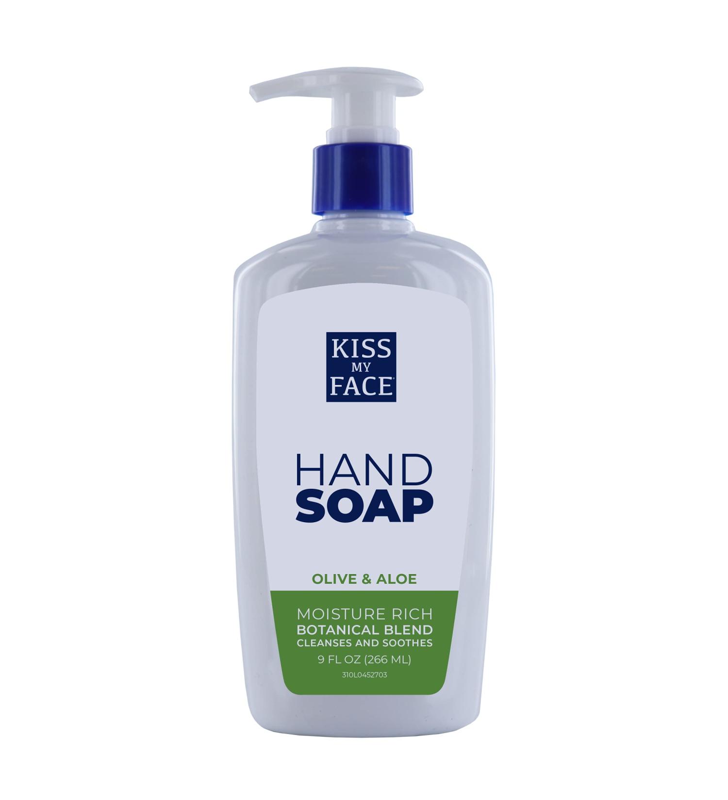 Kiss My Face Moisture Liquid Hand Soap Olive Oil & Aloe Vera 9 oz Pumps (Pack of 6) OLIVE & ALOE 9 Ounce