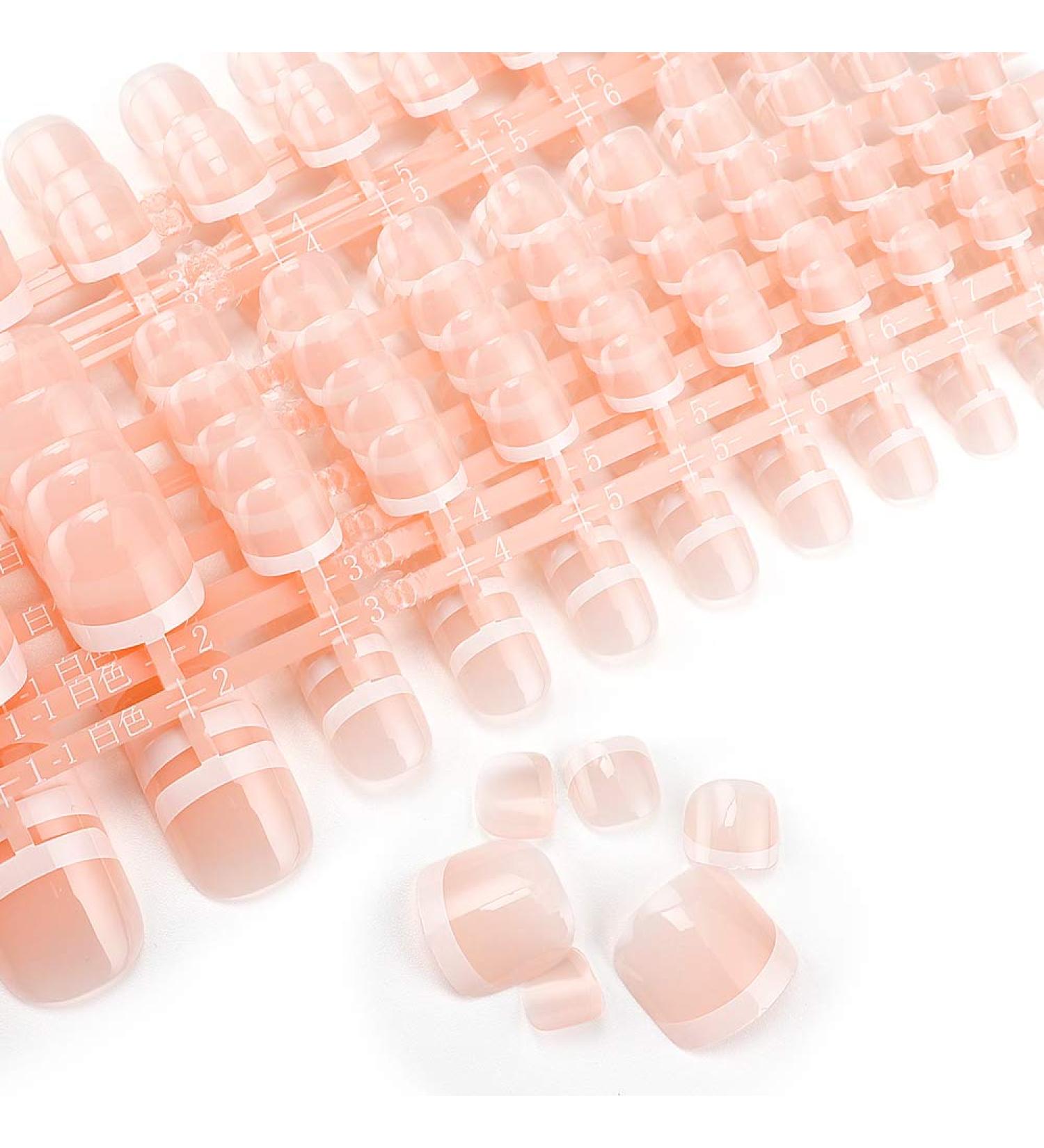 LIARTY Full Cover French Toenails Kit - 280 Natural Toe Nails with Adhesive Tabs & Accessories - Buy Online on GoSupps.com