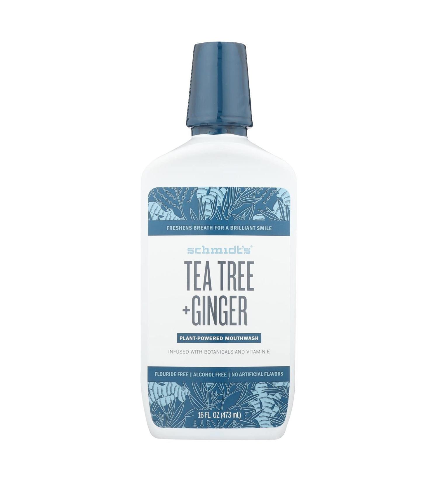 Schmidt's Deodorant, Mouthwash Tee Tree Ginger, 16 Fl Oz