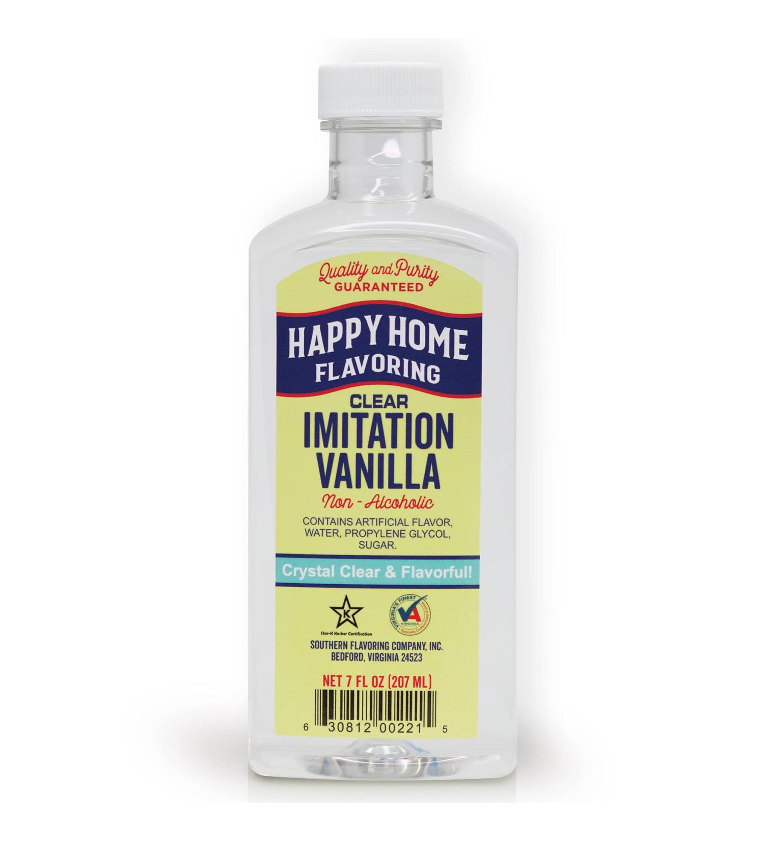 Happy Home Clear Non-Alcoholic Imitation Vanilla Flavoring - Certified Kosher - 7 oz - Buy Online on GoSupps.com