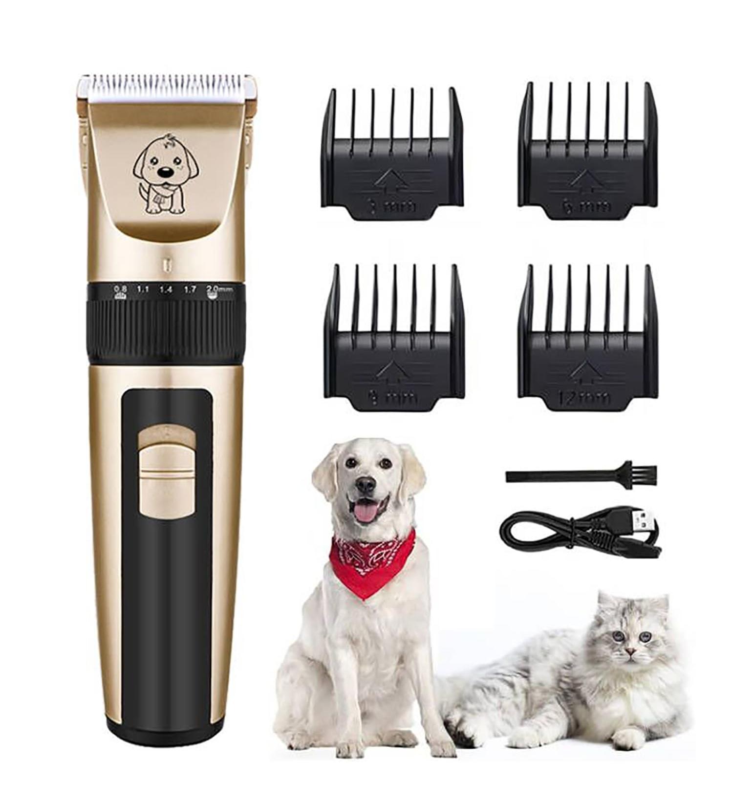 Roziapro Professional Dog Clippers Cordless Pet Hair Clippers Quiet Hair Trimmer Rechargeable Cat Grooming Kit (Gold) - Buy Online on GoSupps.com