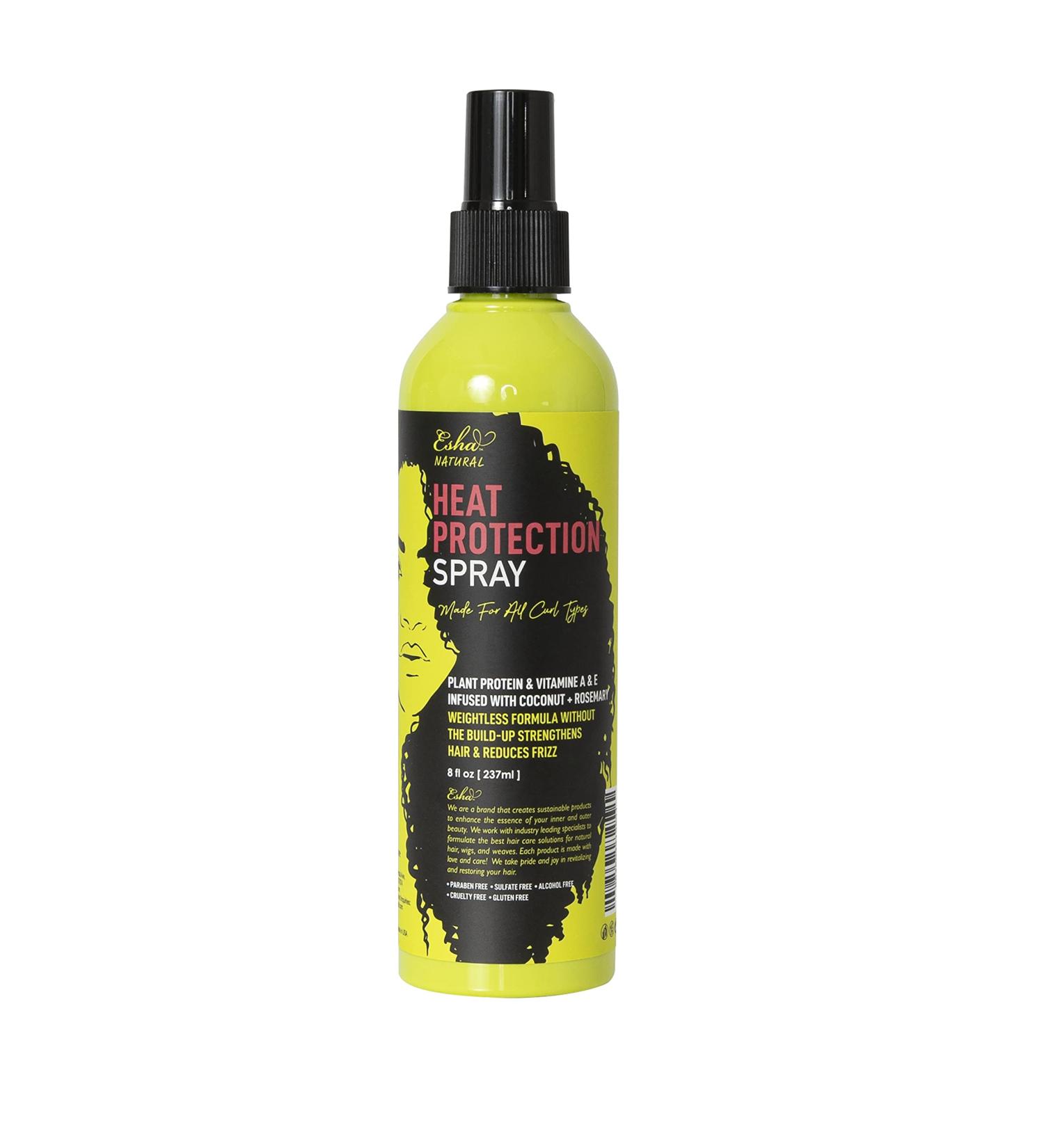 Esha Girl Natural Heat Protection Spray Especially for 3C & 4C Curly Hair Up to 450F - For All Hair - All Natural Ingredients - Paraben Sulfate Alcohol Cruelty Gluten Free - Vegan 8 oz 8 Fl Oz (Pack of 1) - Buy Online on GoSupps.com