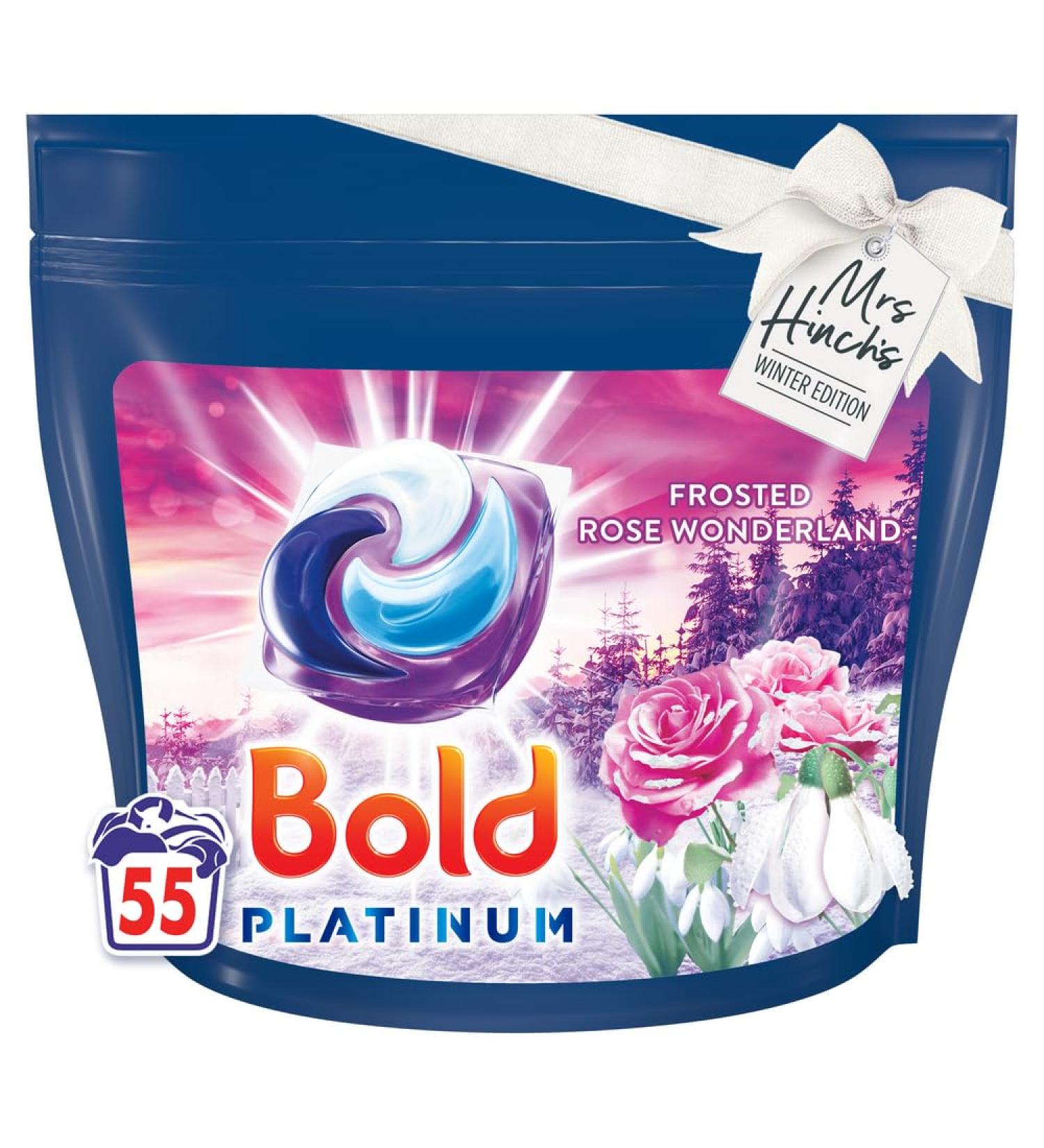 Bold All-in-1 Laundry Detergent Washing Pods/Washing Liquid Capsules 55 Washes Stain Remover For Clothes Laundry Pods With Built In Lenor Softener Rose Wonderland Scent Limited Edition - Buy Online on GoSupps.com