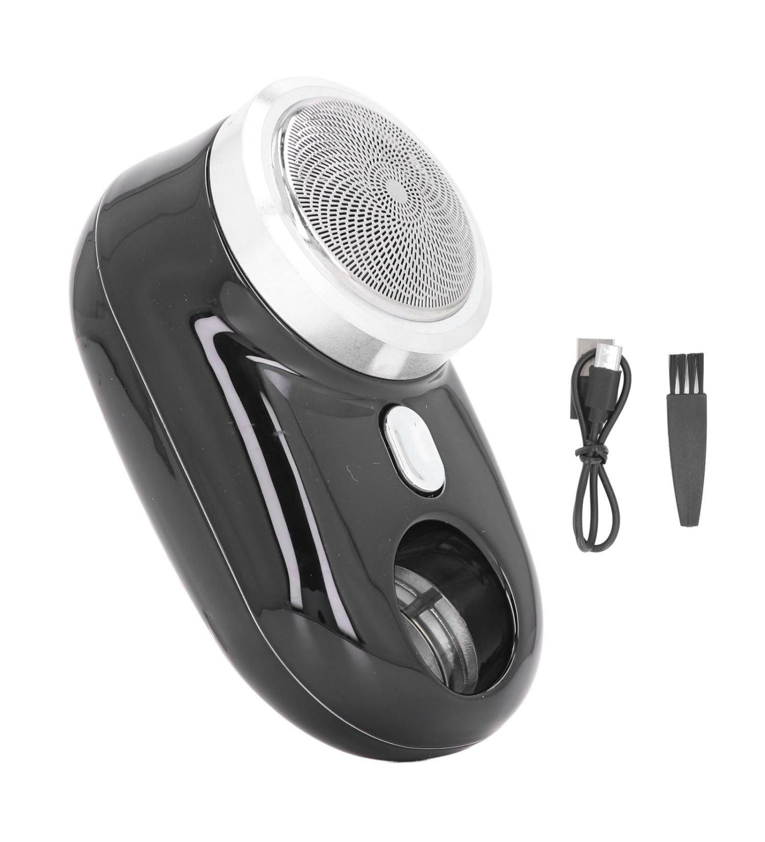Electric Mini Beard Trimmer for Men USB Rechargeable Portable Travel Pocket Size Ideal for Face Mustache Stubble Body Grooming includes Brush and Charging Cable Black - Buy Online on GoSupps.com