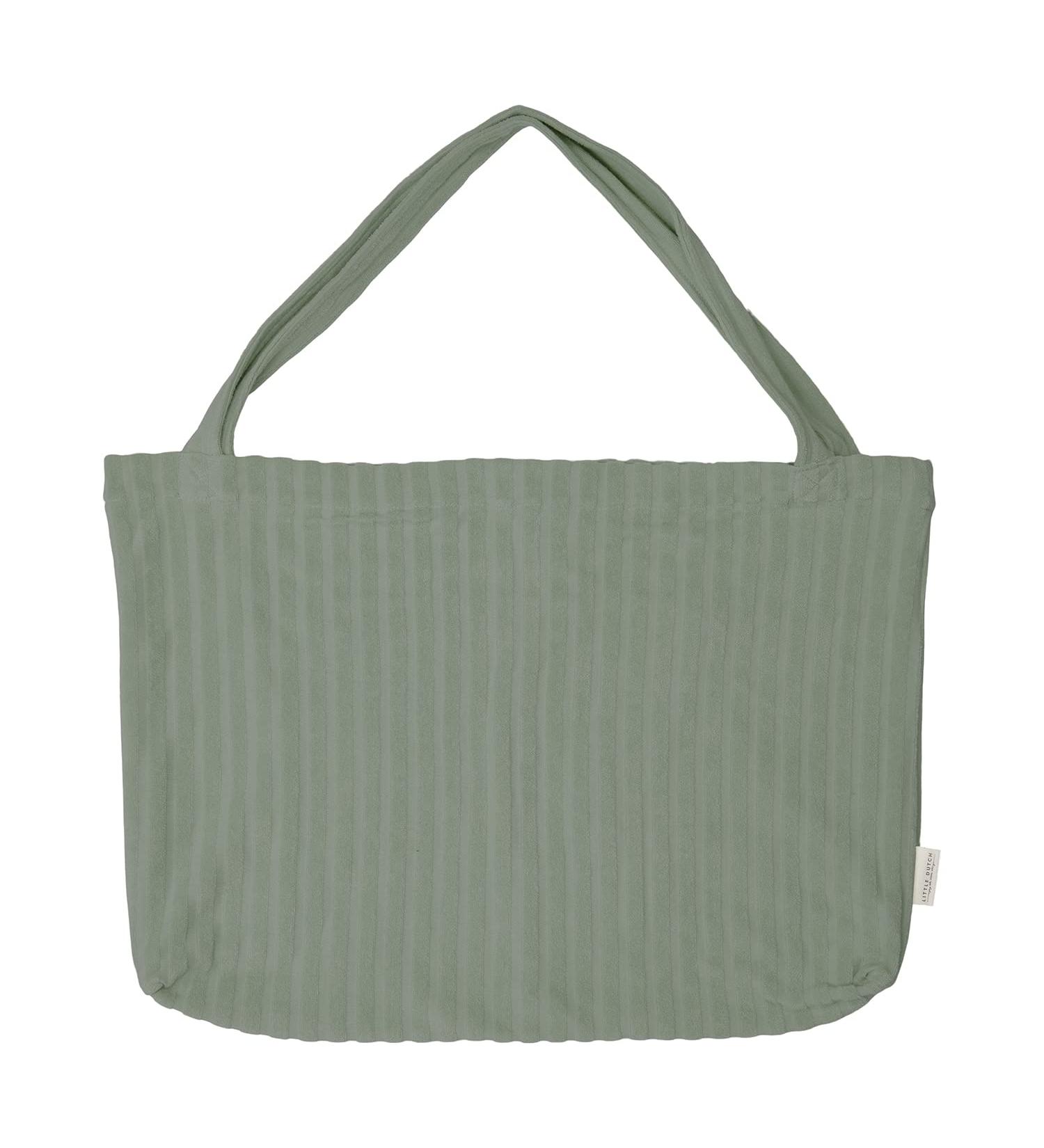 Little Dutch TE40873020 Dark Green Terry Cloth Beach & Diaper Bag - Stylish Versatile & Eco-Friendly International Shipping - Buy Online on GoSupps.com