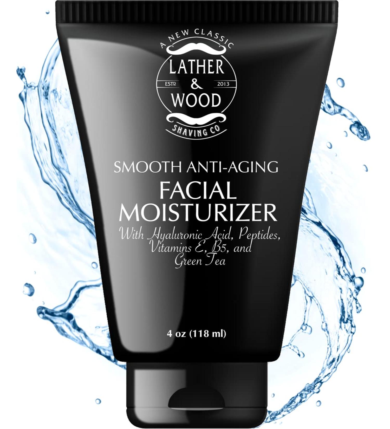 Lather & Wood Men's Face Moisturizer - Luxurious Fragrance-Free Facial Lotion for the Man's Man - Unscented, 4 oz - Buy Online on GoSupps.com