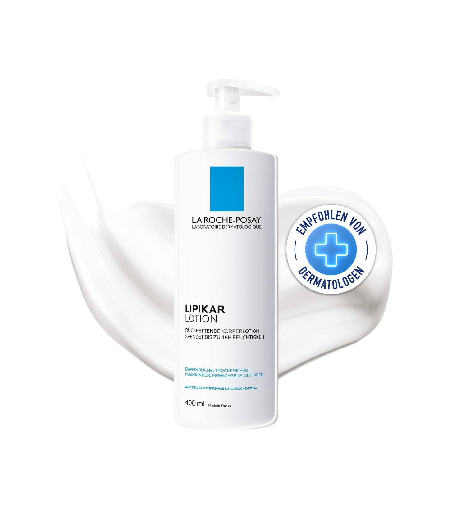 La Roche Posay Hydrated body lotion for sensitive and dry skin for the whole family alleviates tension and itching with shea butter and niacinamide lipikar lotion 400 ml