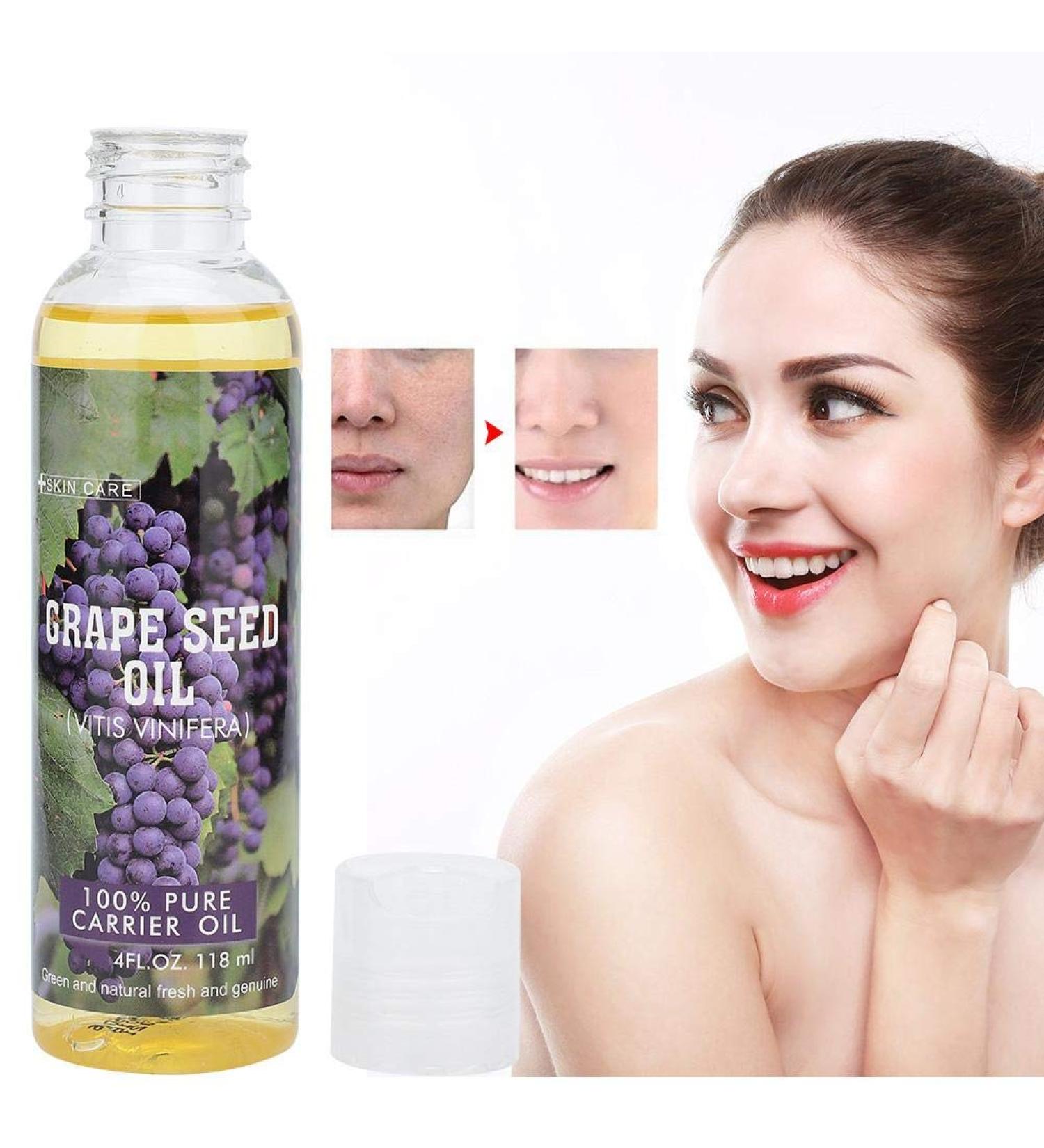 Pure Grape Seed Oil 118ml - Natural Moisturizing Body & Hair Care Oil for Radiant Skin - Buy Online on GoSupps.com