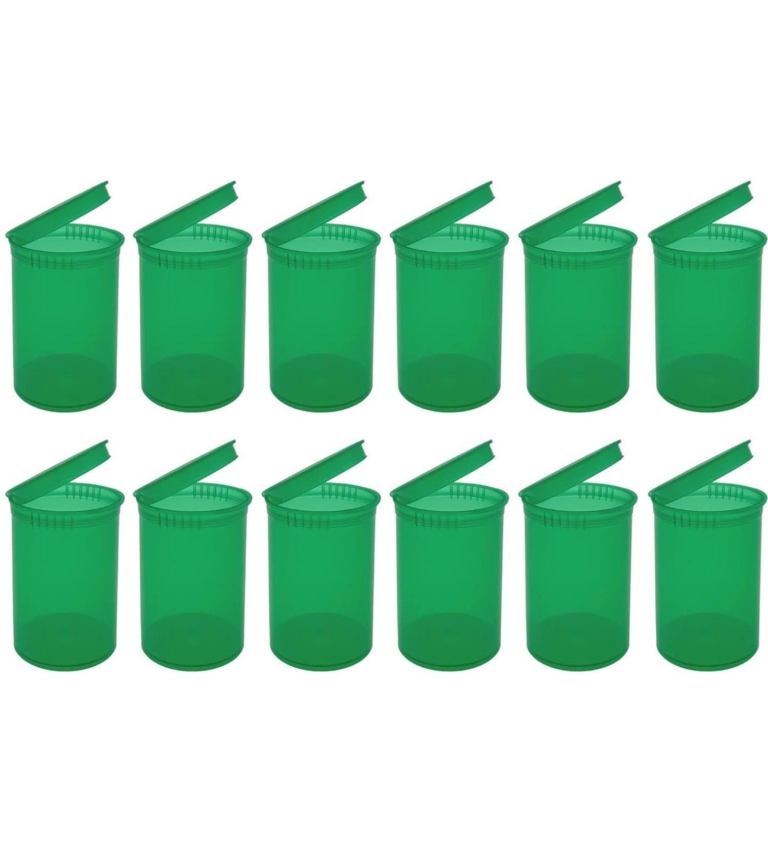 Multi-Use Airtight Pill Bottles 30 Dram - 12 Pack Green Translucent Organizers for Supplements & Vitamins - Buy Online on GoSupps.com