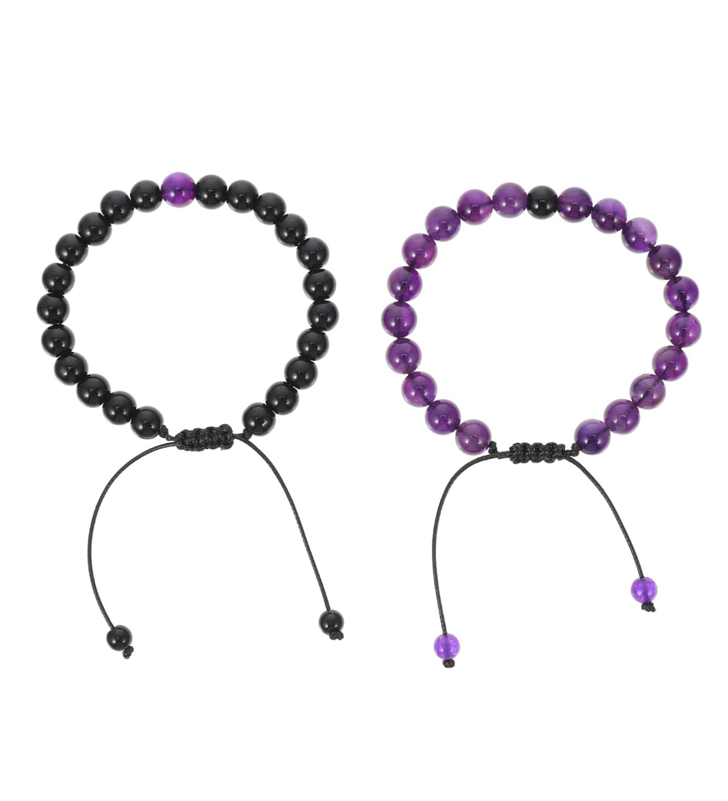 CHILDWEET 2pcs Stone Bracelet Bead Bracelet Beaded Bracelet Braided Couples Bracelets Couples Bracelet Feng Lucky Bracelet Festival Supply Man Holiday Items Natural Frosted Stone - Buy Online on GoSupps.com