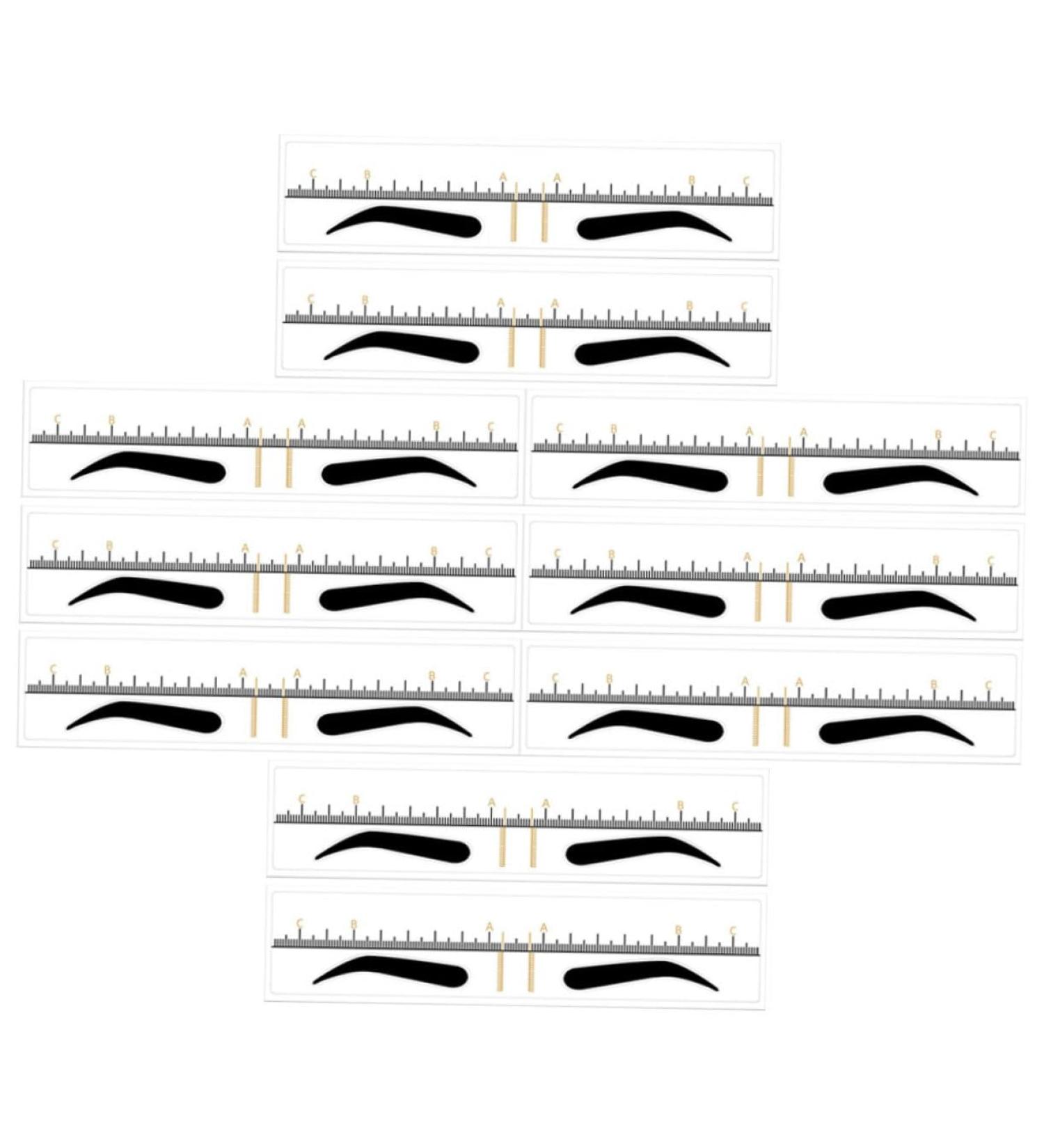 Beavorty 50pcs Eyebrow Positioning Ruler Mold Kits Eyebrow Measuring Tool Eyebrow Measurement Tool Tearable 18.00X3.80X0.10CM Yellow - Buy Online on GoSupps.com
