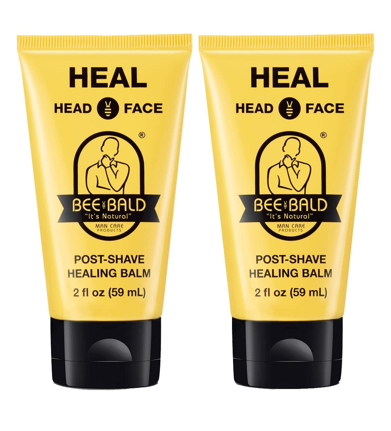 Bee Bald HEAL Post-Shave Healing Balm 2-Pack - Calms, Soothes, and Treats Skin Irritations - Buy Online on GoSupps.com