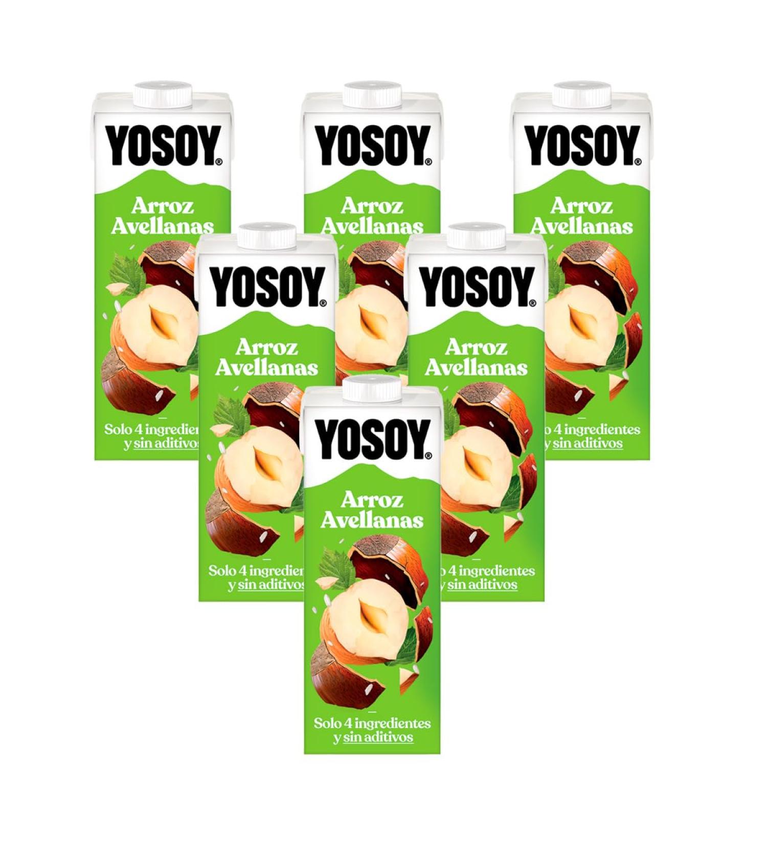 YOSOY Rice and Hazelnut Drinks 1 Litre Pack of 6