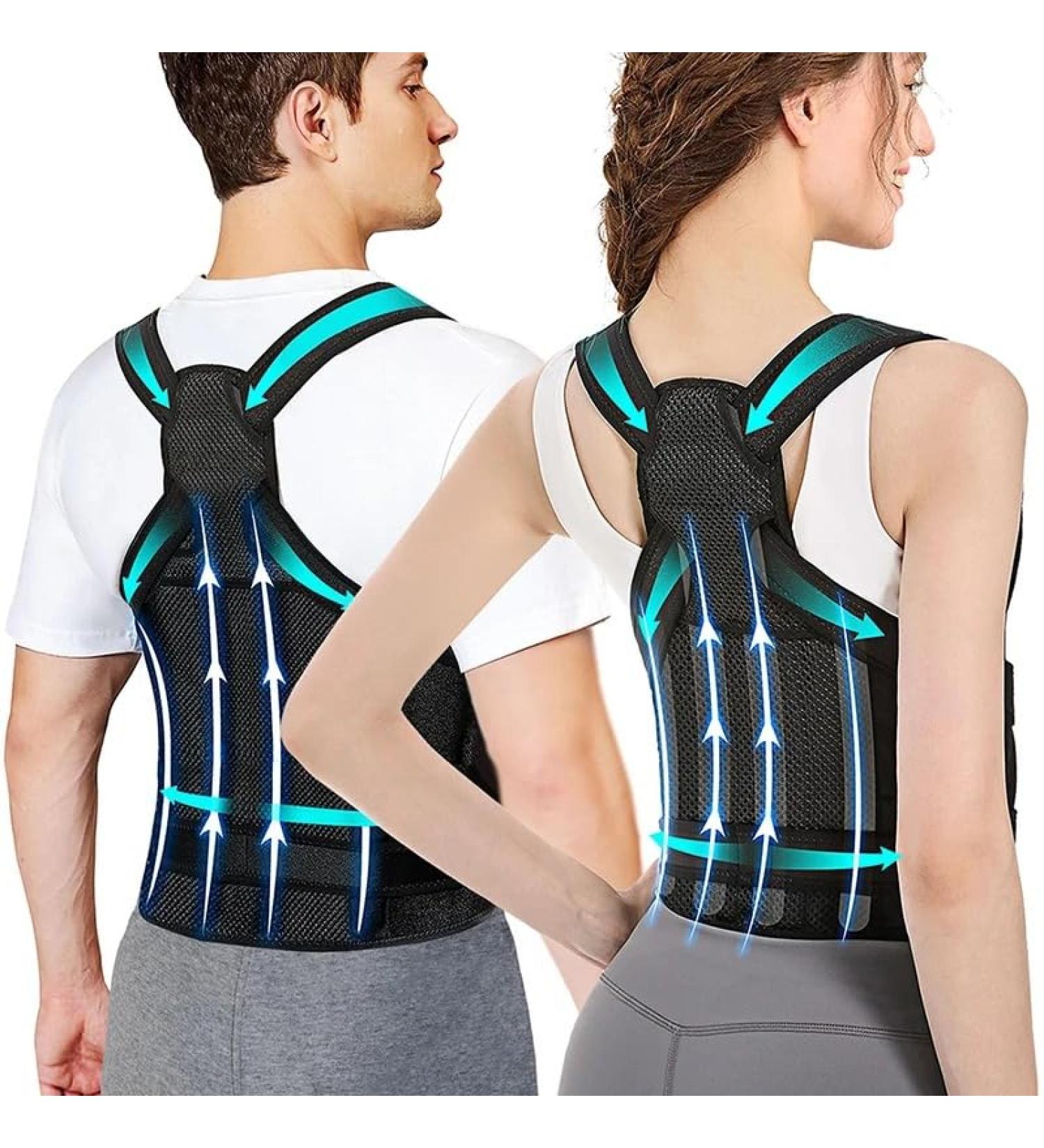 Black Posture Lumbar Support Belt for Women | Adjustable Back Pain Corrector - Breathable & Comfortable for All Ages - Buy Online on GoSupps.com