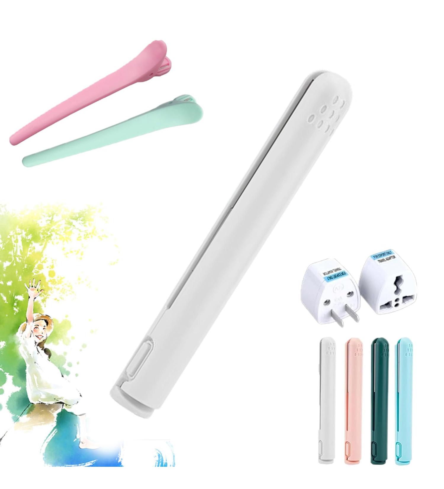 Mini Dual-Purpose Curling Iron Ceramic Mini Hair Curler Ceramic Mini Hair Curler For Short Hair Travel Curling Iron Dual Voltage Portable Hair Straightener Travel Curling Wand (white) - Buy Online on GoSupps.com