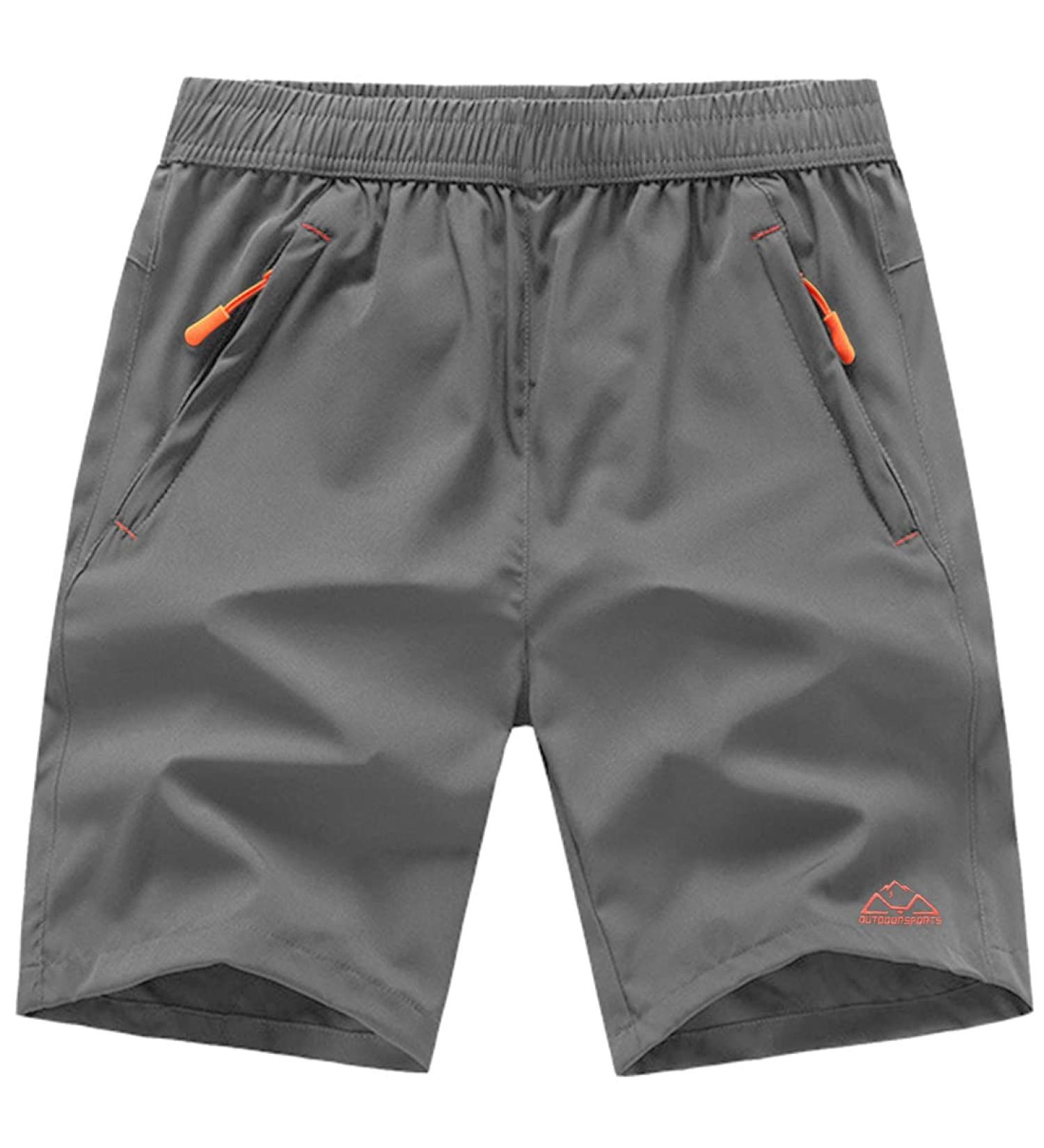 TBMPOY Men's 7'' Running Hiking Shorts | Quick Dry Athletic Gym Outdoor Sports Short with Zipper Pockets - A20 Steel Gray (Medium) - Buy Online on GoSupps.com