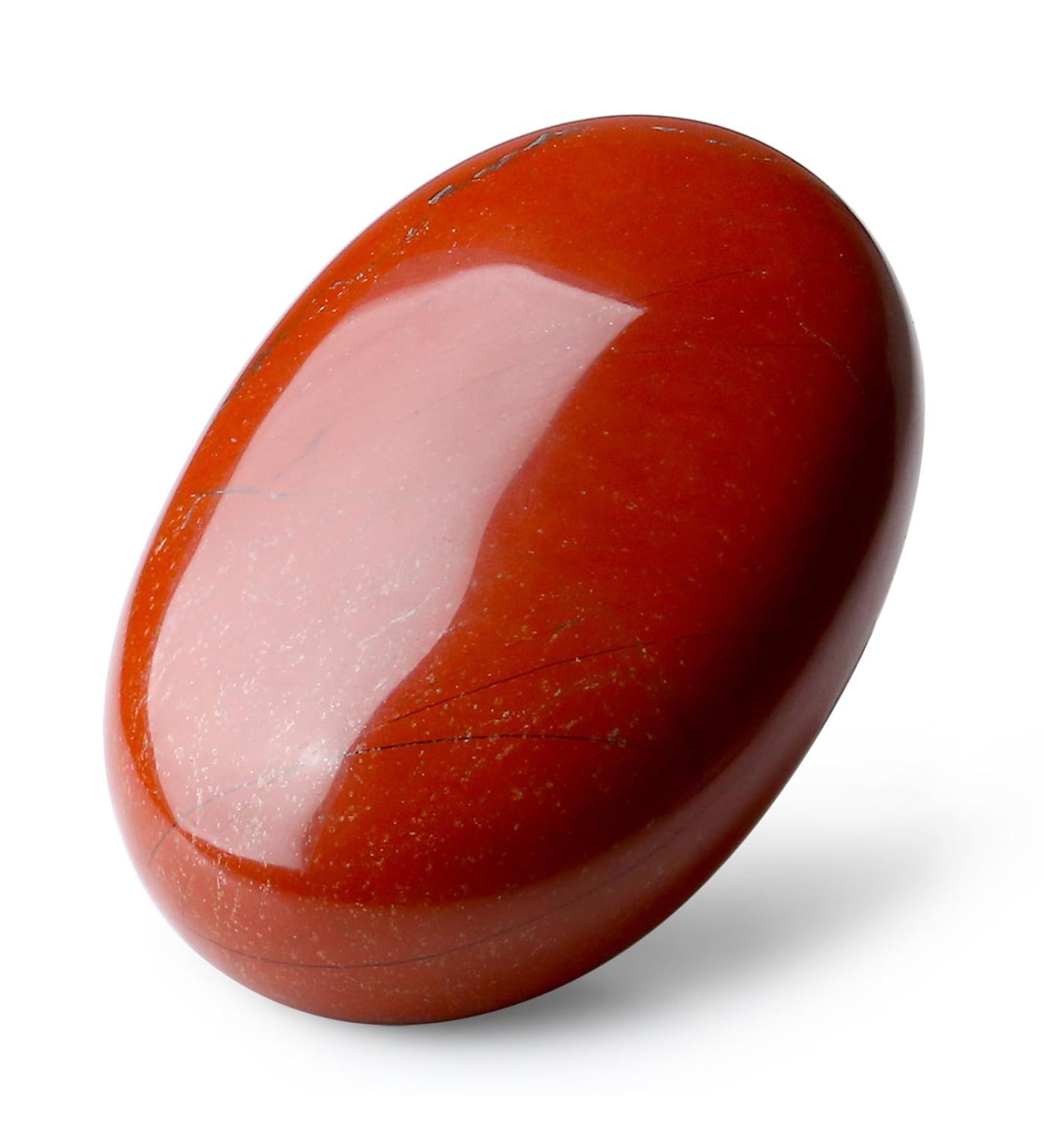 MAIBAOTA 2.4" Red Jasper Healing Crystal Gemstones Pocket Polished Gifts Oval Shape Reiki Spiritual Energy Nature Crystals for Women Men Relief Balancing Stress Divination Meditation - Buy Online on GoSupps.com