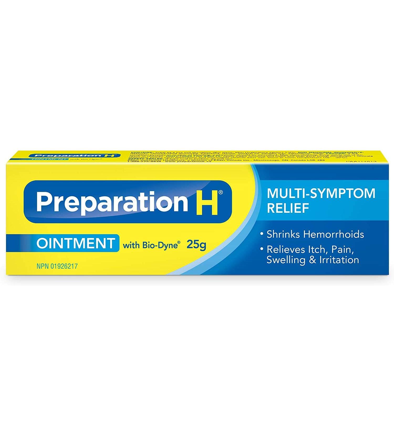 Preparation H Hemorrhoidal Ointment with Bio-Dyne Multi-Symptom Relief 25g - Buy Online on GoSupps.com