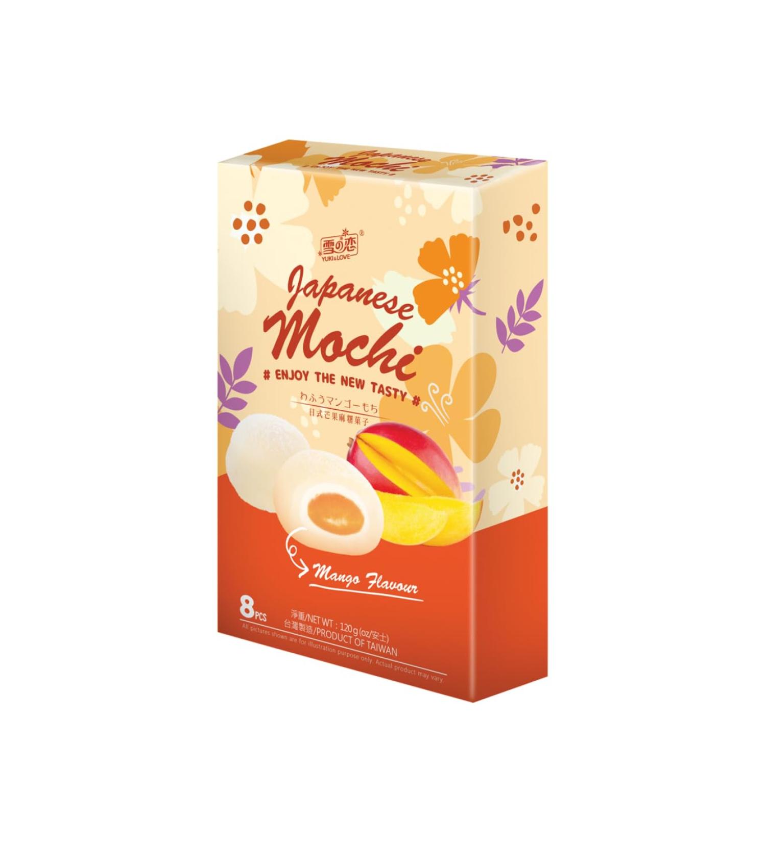 Yuki & Love Mochi with Mango Flavour 120g (8 pieces) | Rice Cake Japanese Style